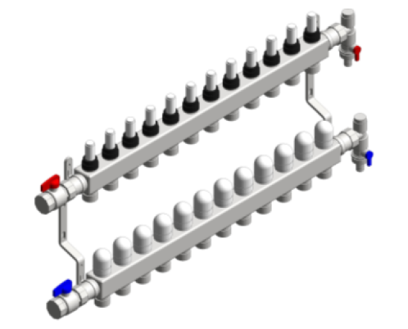 Revit, Bim, Store, Components, MEP, Object, Reliance, Water, Controls, RWC, Mechanical, Stainless, Steel, UFH, Manifold