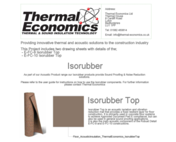 Revit, Bim, Store, Components, Generic, Model, Object, 14, thermal, economics, ltd, thermal, products, Isorubber, Top, acoustic, isolation, vibration, reduction, resilient, floor, construction, approved, Doc, Part, E, sound, proofing, robust, detail, E-FC-9, E-FC-10