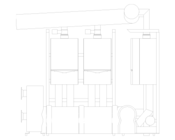 BIM, content, object, component, Bimstore, Revit, MEP, Vaillant, Boiler, Gas, Condensing, ecoTEC, Commercial, 46kW, 65kW, 80kW, 100kW, 120kW, Casacde, Rig, Corner, low, loss, header, plate, heat, exchanger