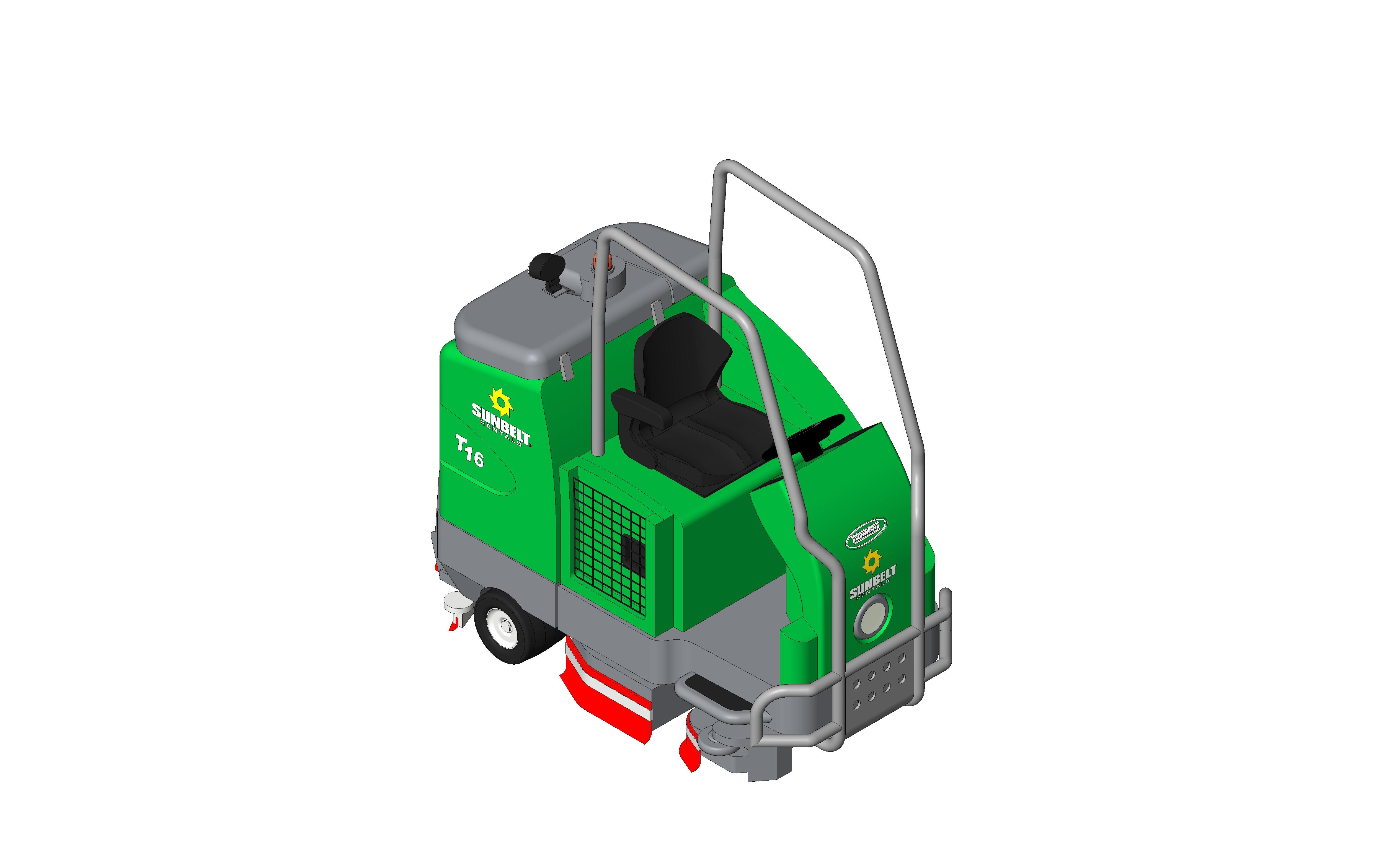 Product: Sunbelt Rentals - Battery Powered Ride On Scrubber Dryer - Tennant T16