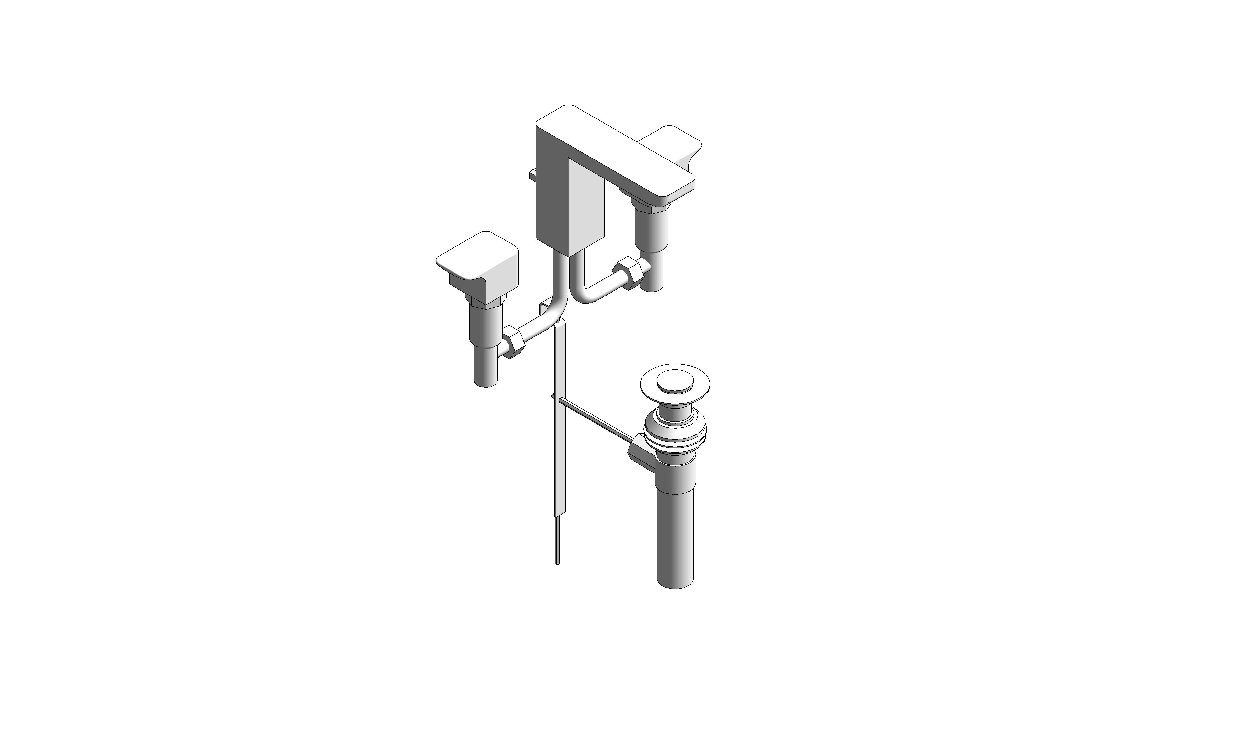 bimstore 3D image of the Acacia Evolution 3-Hole Basin Mixer with Pop-up Drain - FFAS1303-101500BF0 from American Standard