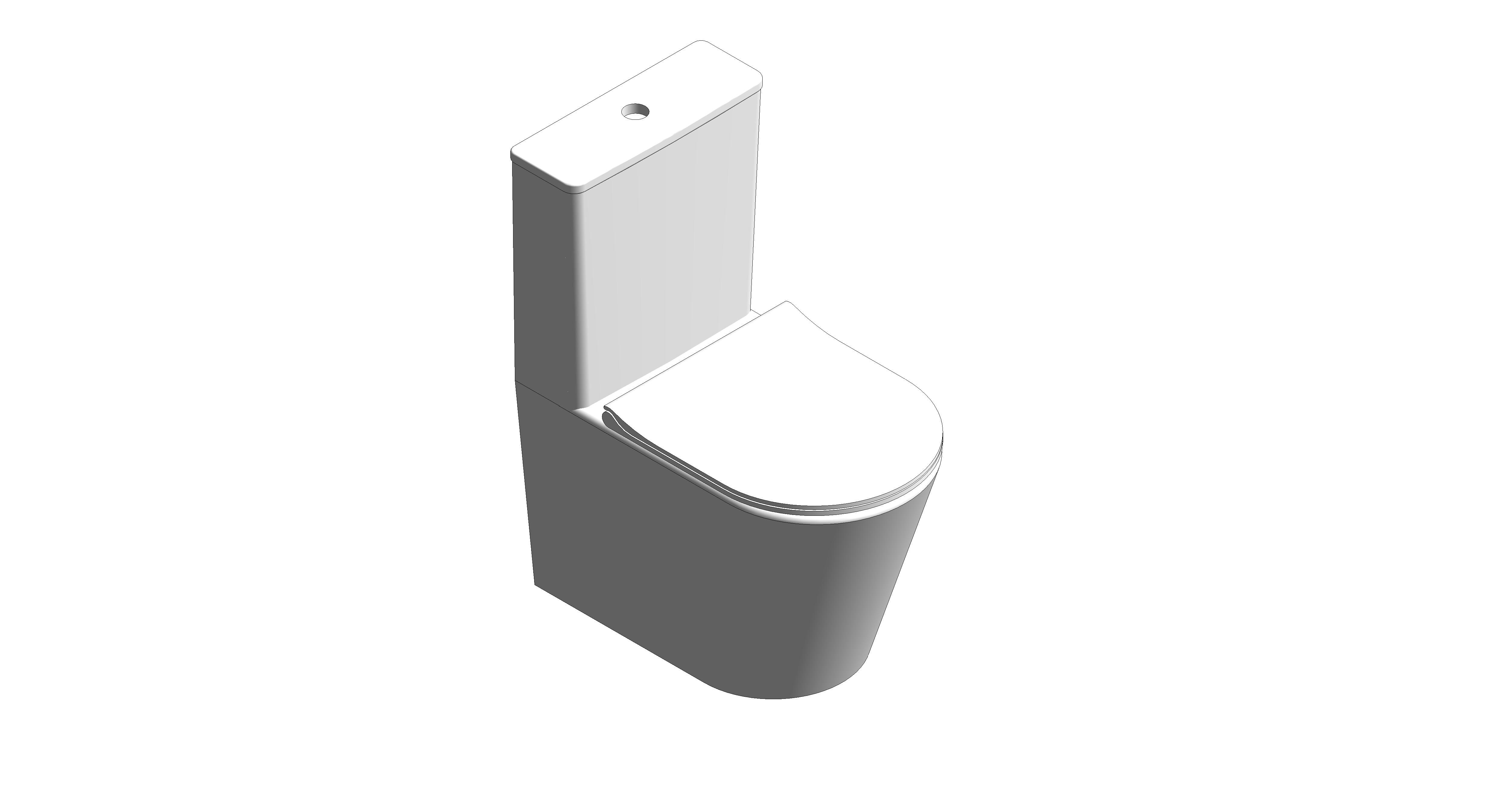 bimstore 3D image of American Standard - Heron Hygiene Rim Back to Wall Toilet - Back Inlet