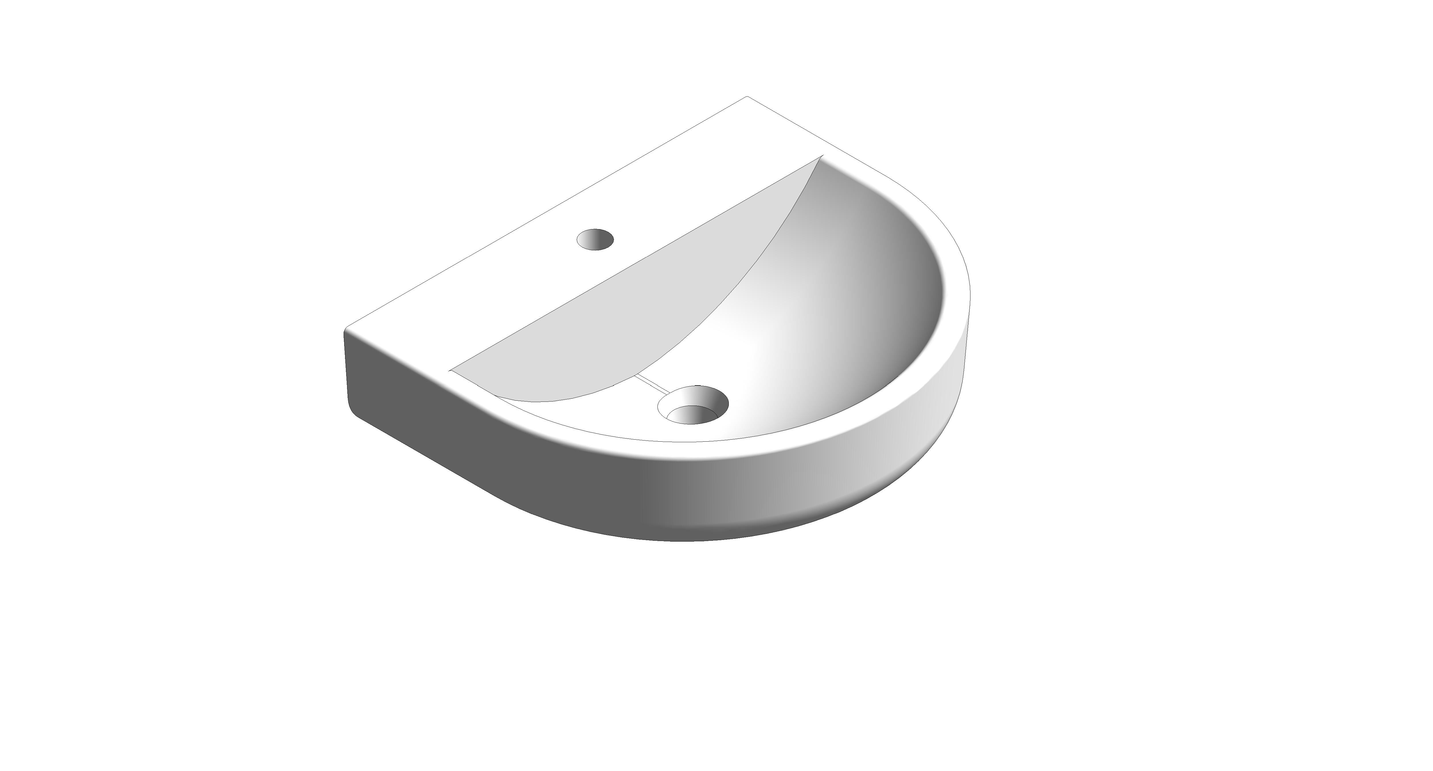 bimstore 3D image of the American Standard - Concept D-Shape Wall-Hung Basin - CL0553I-6DACTLW