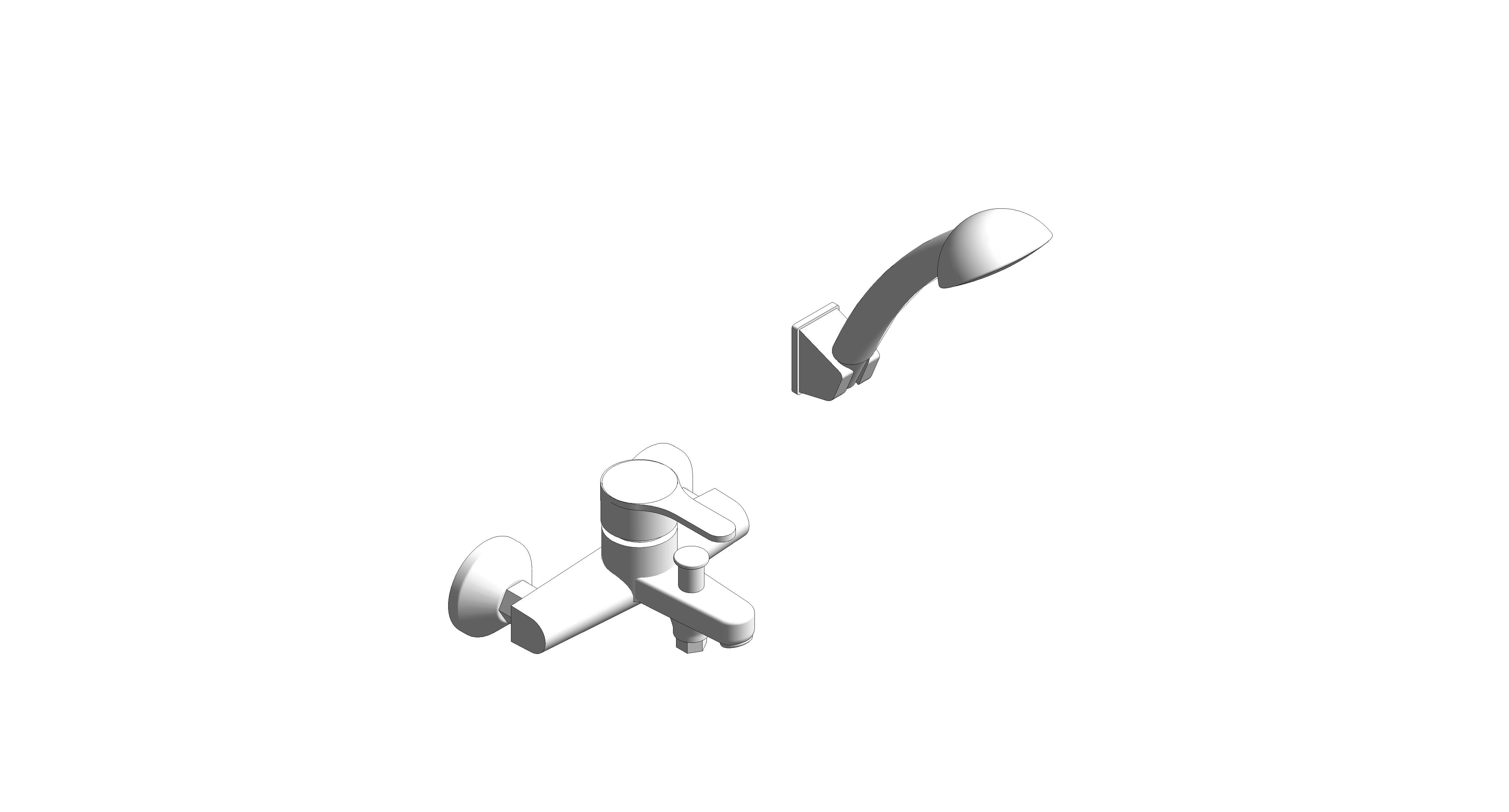 bimstore 3D image of American Standard - Concept Exp. Bath/Shower Mixer W/Shower Set - FFAS1411-6T3500BT0