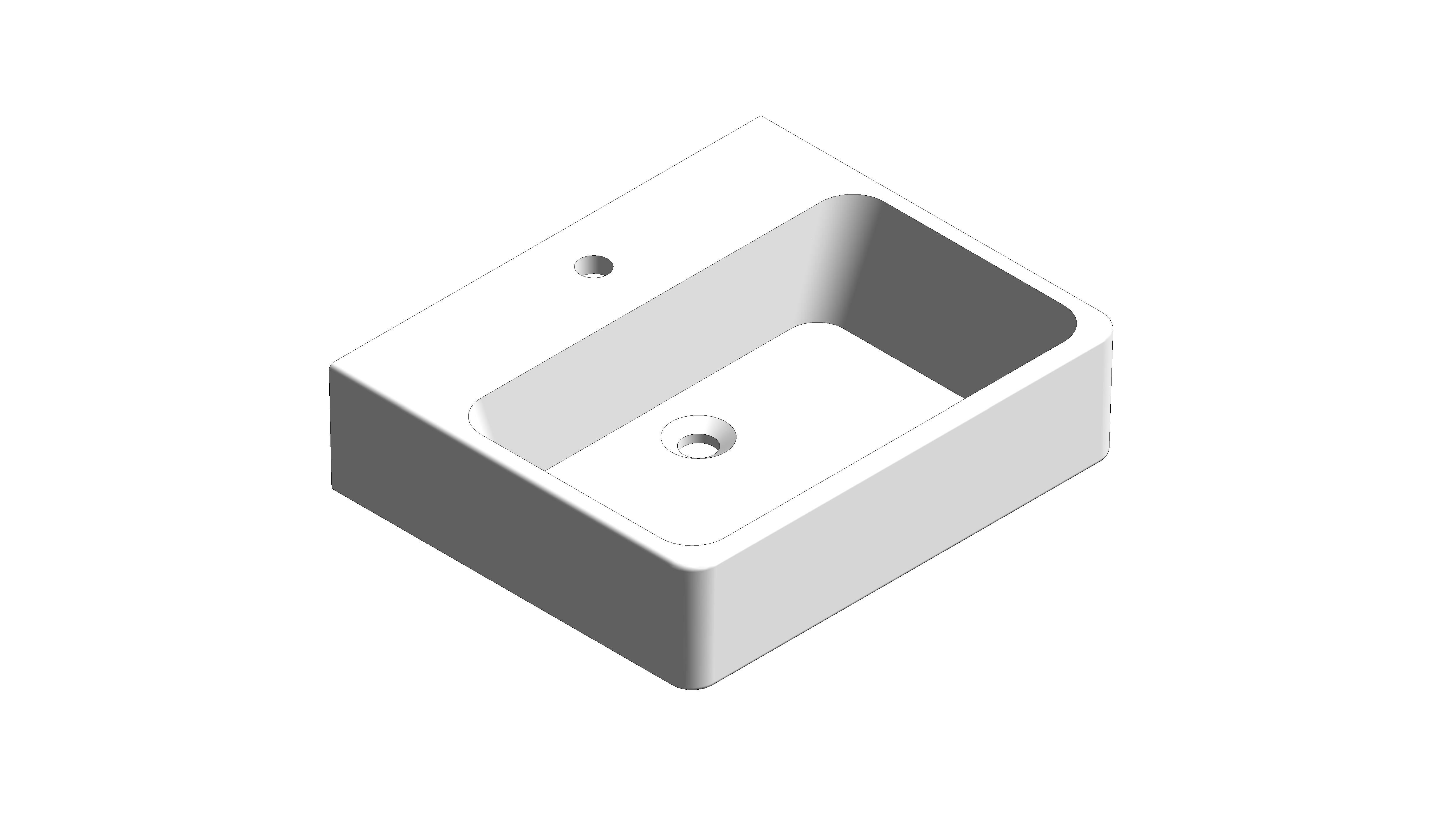 bimstore 3D image of the Concept Square 550mm Wall Hung Wash Basin - CL0550I-6DACTLW from American Standard