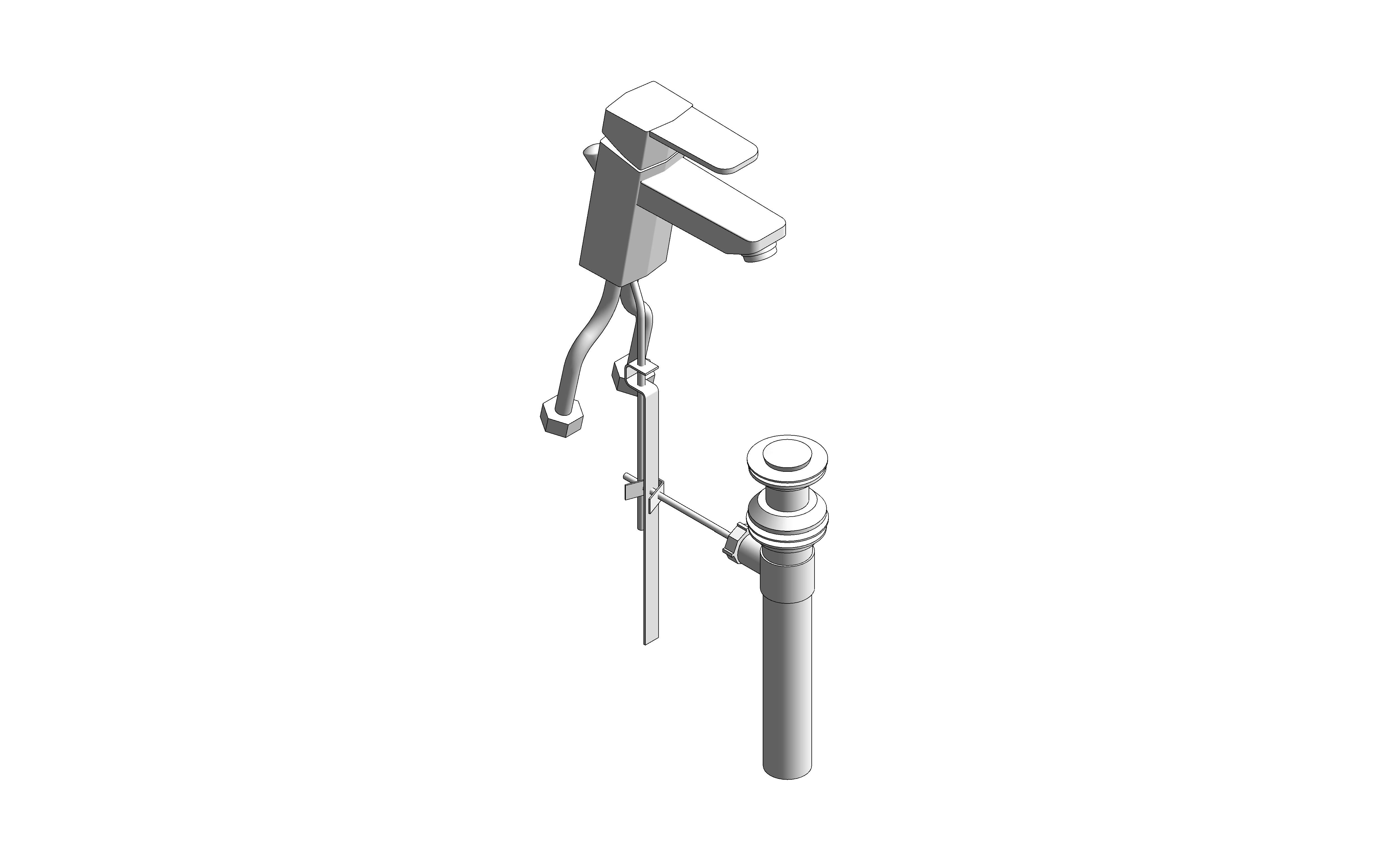 bimstore 3D image of the Concept Square Basin Mixer with Pop-up Drain - FFAS0401-101500BF0 from American Standard
