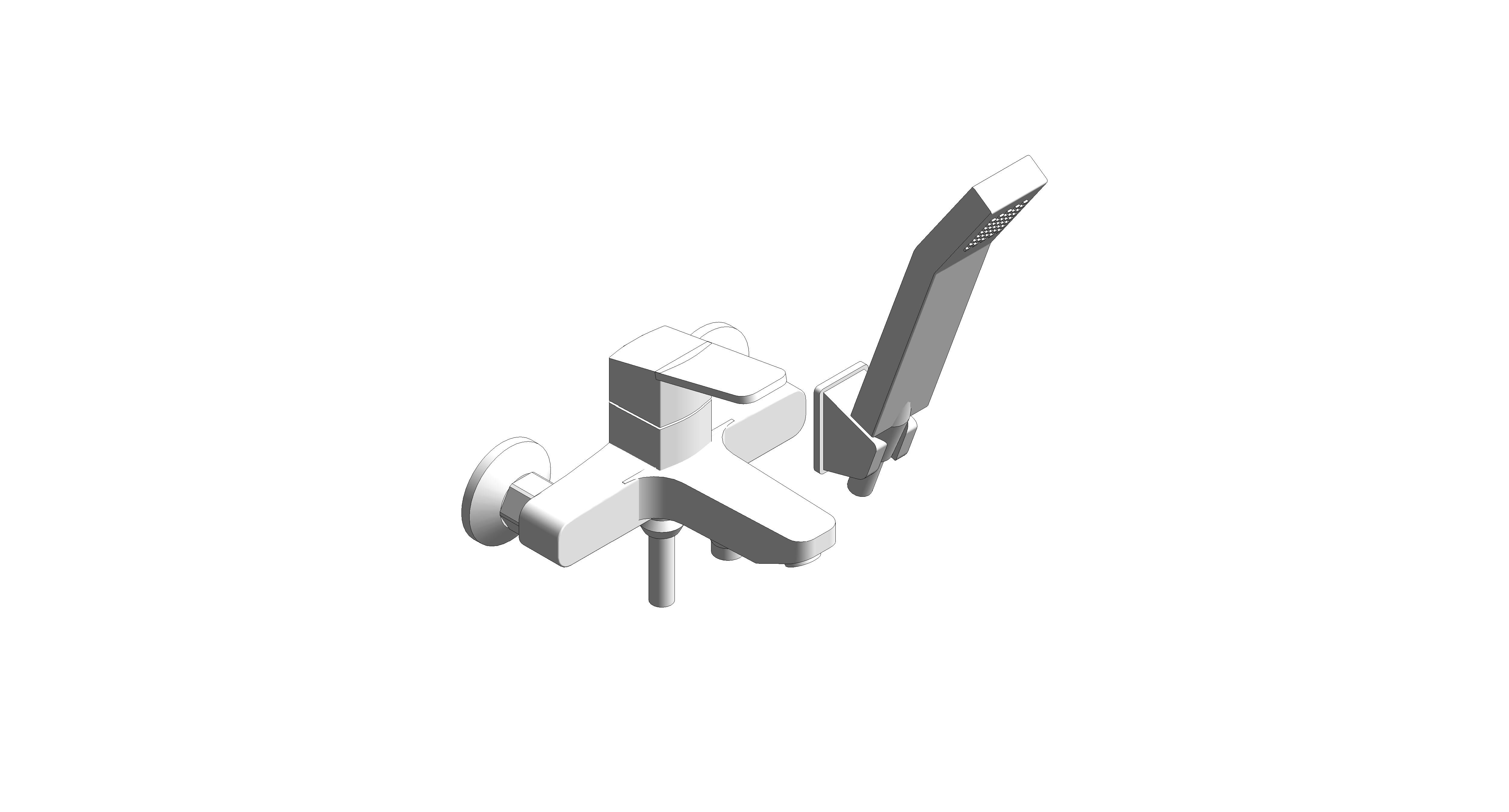 bimstore 3D image of American Standard - Concept Square Exposed Shower Only Faucet - FFAS0412-7T1500BT0