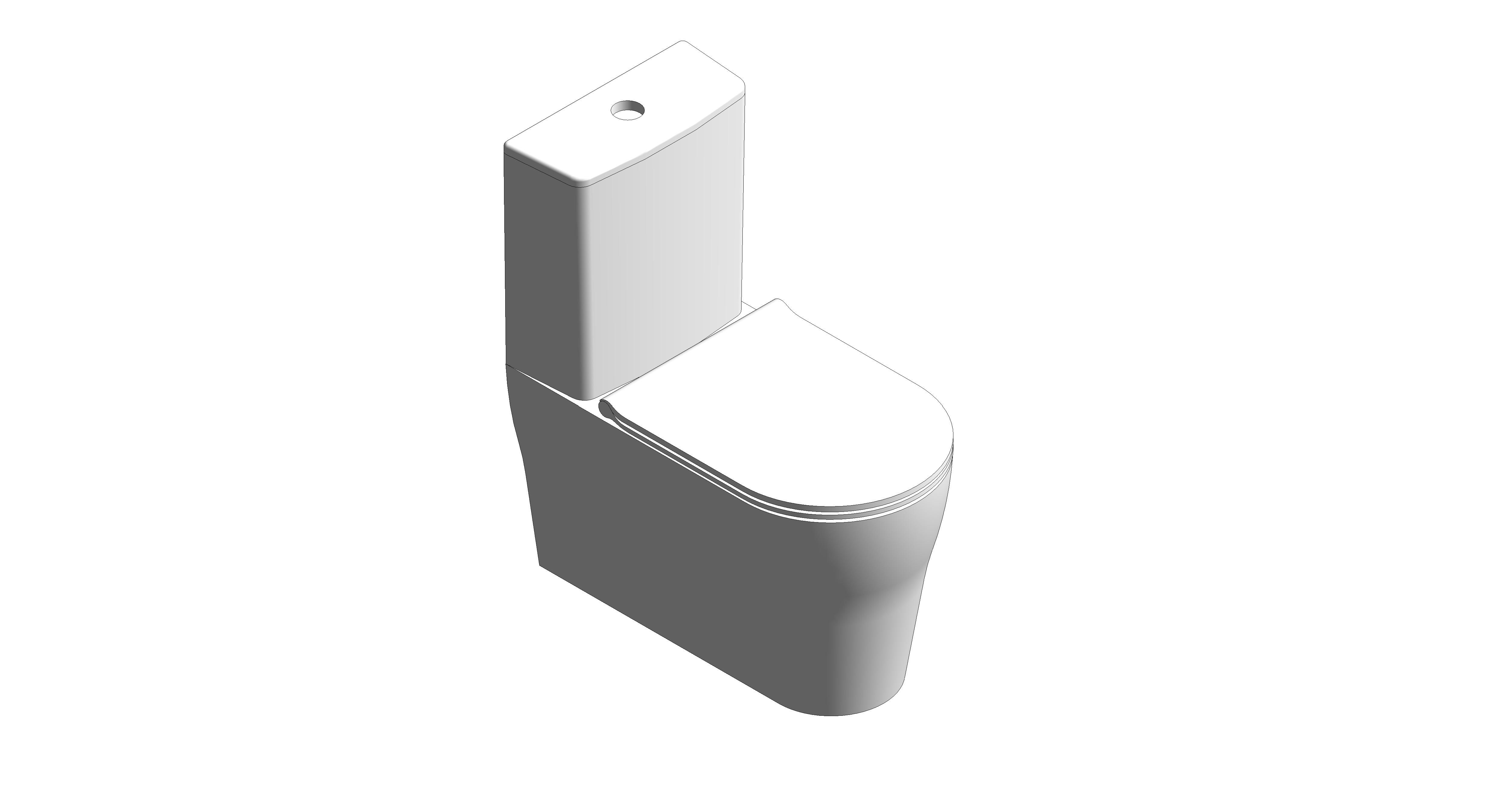 bimstore 3D image of American Standard - Cygnet Square Hygiene Rim Back to Wall Toilet - Back Inlet