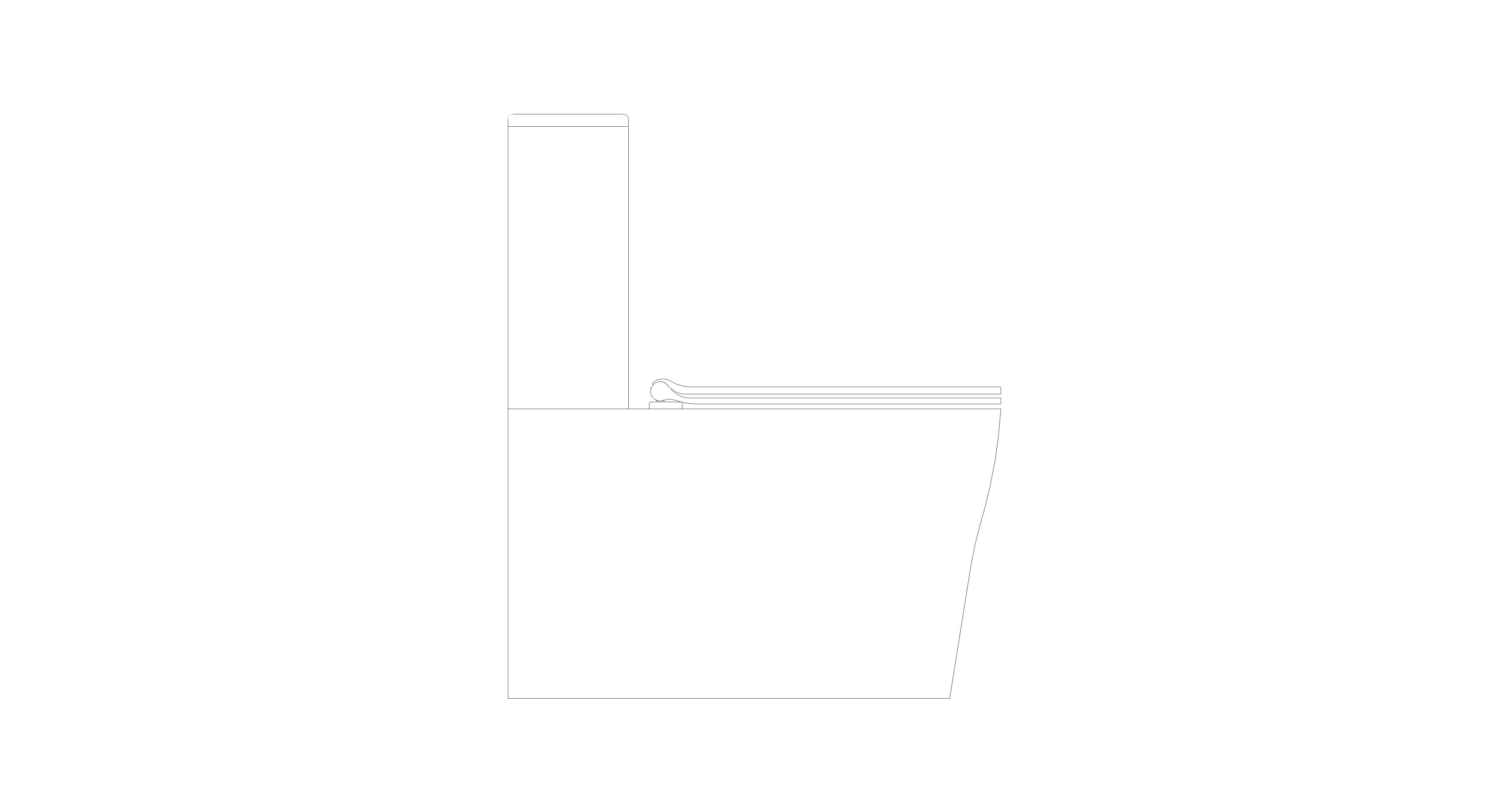 bimstore side image of American Standard - Cygnet Square Hygiene Rim Back to Wall Toilet - Back Inlet