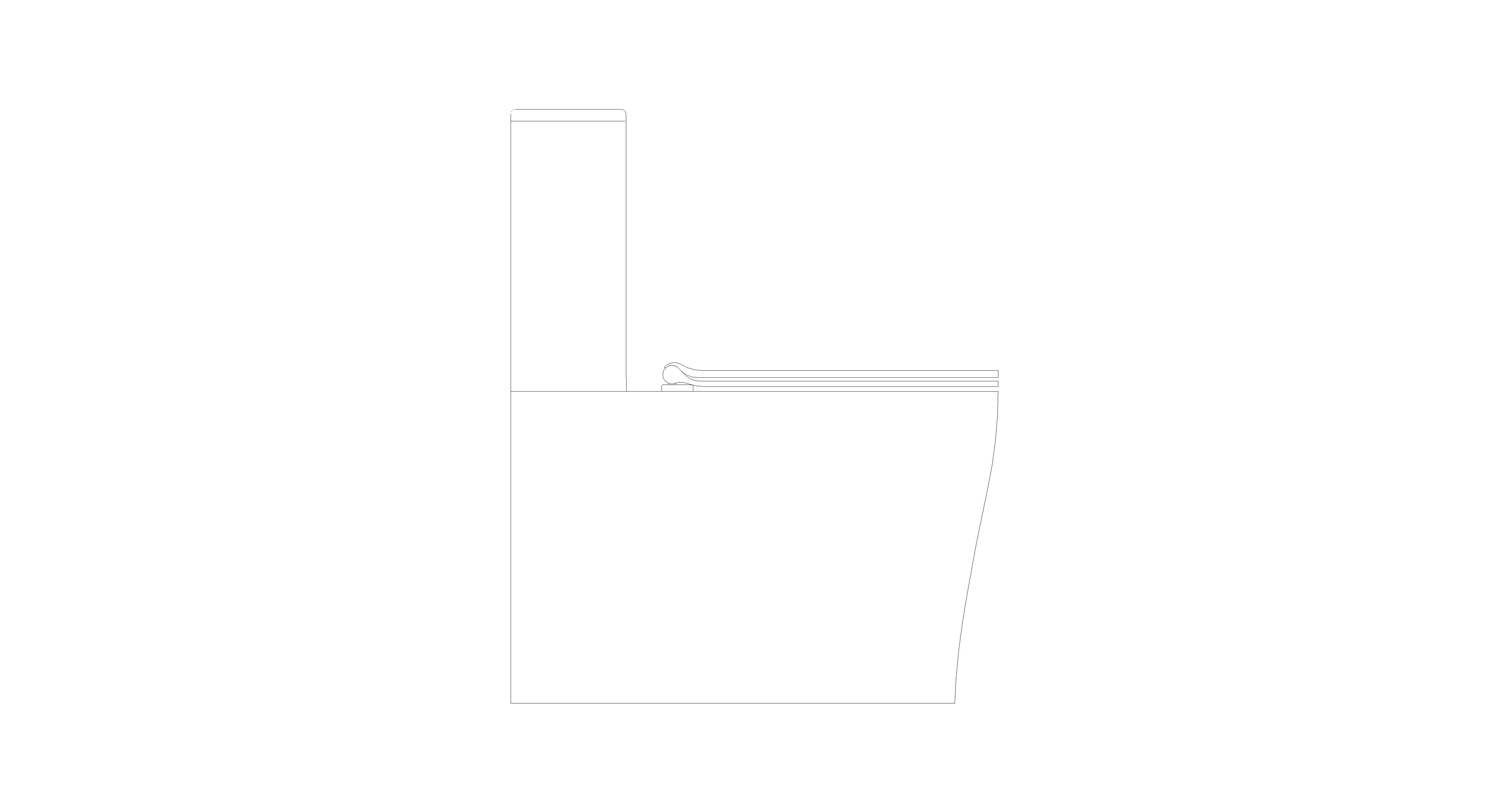 bimstore side image of American Standard - Cygnet Square Overheight Hygiene Rim Back to Wall Toilet - Back Inlet