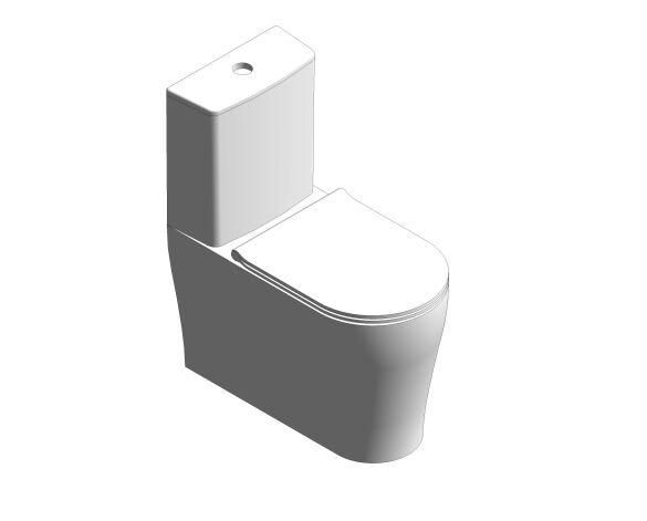 bimstore 3D image of American Standard - Cygnet Square Overheight Hygiene Rim Back to Wall Toilet - Bottom Inlet