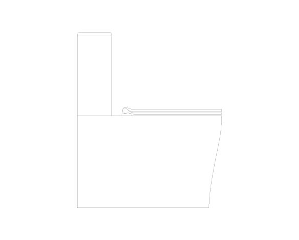 bimstore side image of American Standard - Cygnet Square Overheight Hygiene Rim Back to Wall Toilet - Bottom Inlet
