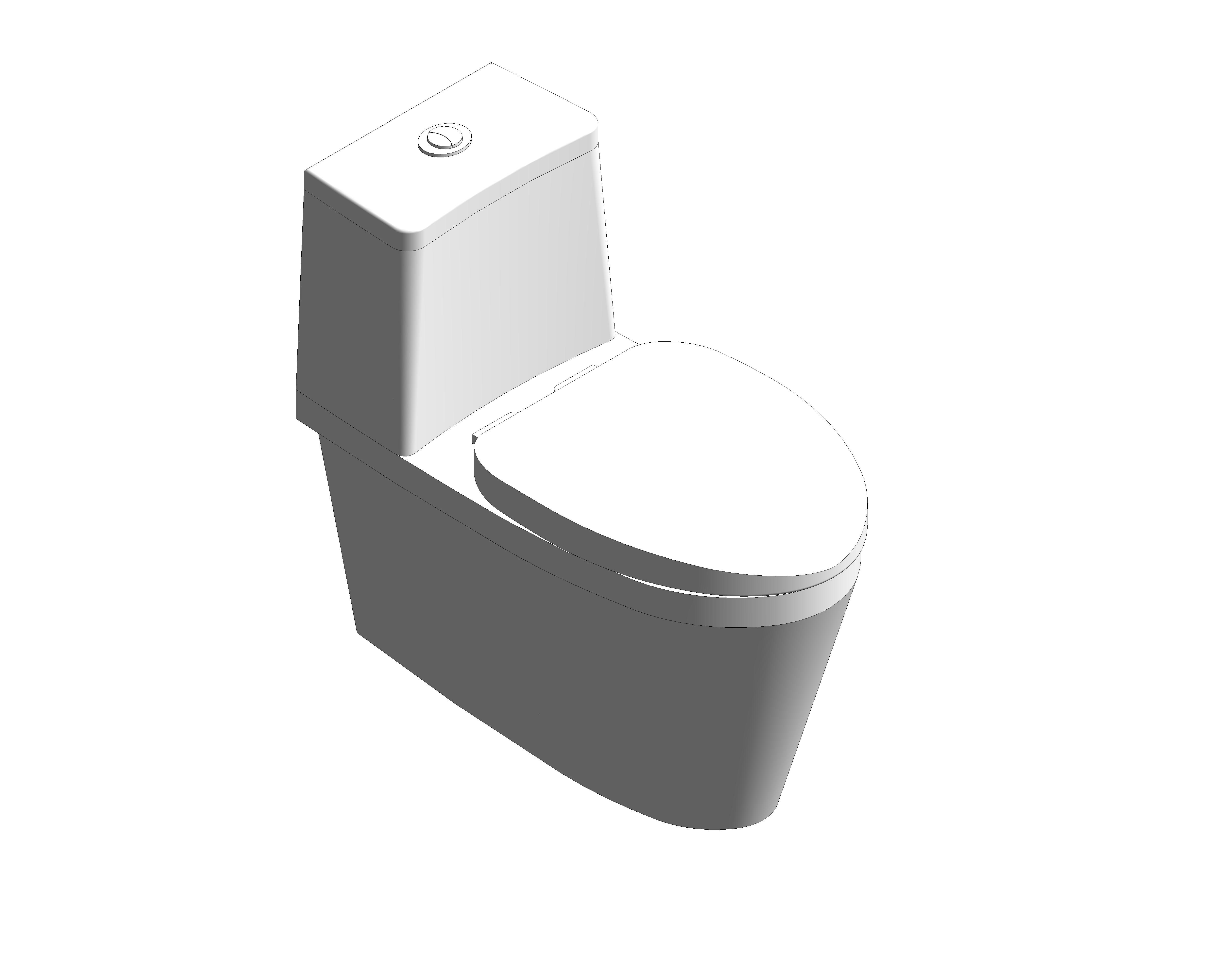 bimstore 3D image of the Flexio One-piece Toilet - CCAS2530-1M15B from American Standard