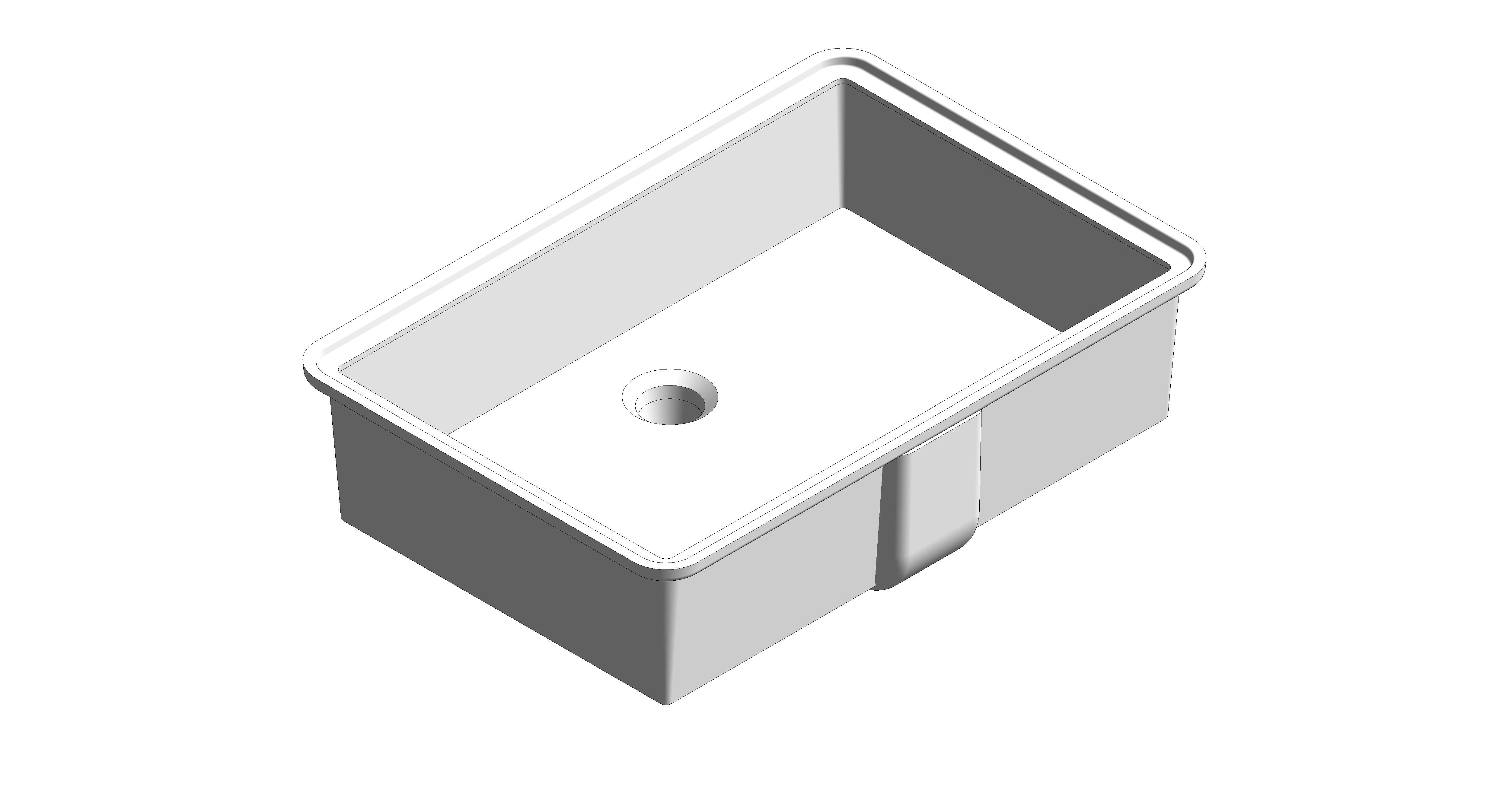 bimstore 3D image of the American Standard - Thin Touch Square Undercounter Washbasin 600mm - CCASF513-1000410F0
