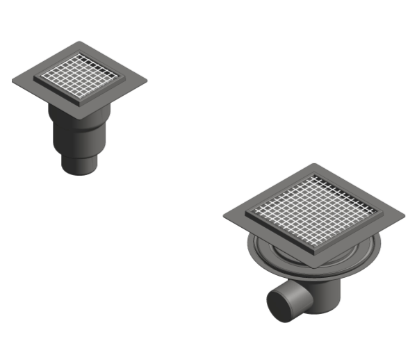 Product: Two part Kitchen drain with membrane – Tile / Resin / Concrete
