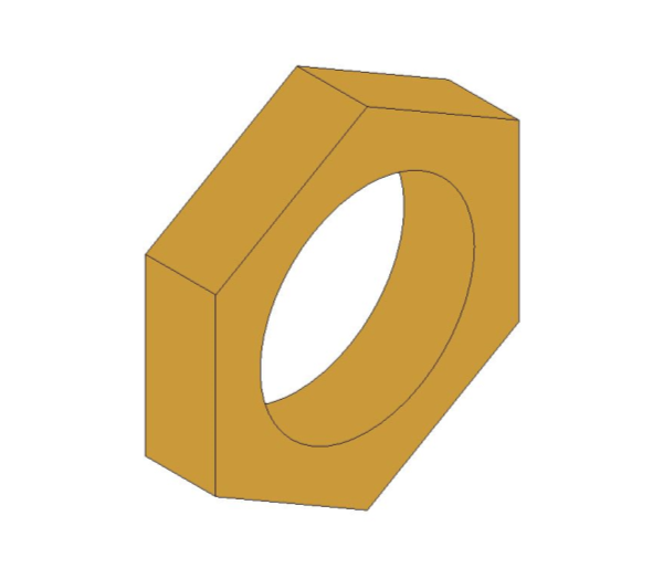 bimstore 3D image of the Brass Screwed Pipe Hexagon Backnut from Boss
