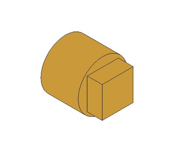 bimstore 3D image of the Brass Screwed Solid Square Head Plug from Boss