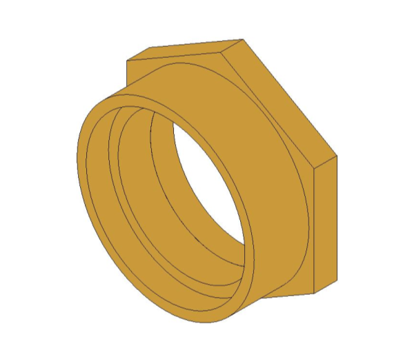 bimstore 3D image of the Bronze Screwed Pipe Reducing Bush 2.1/2"x2" from Boss