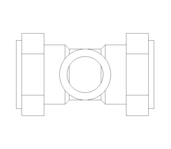 bimstore front image of the Compression Female Branch Tee from Boss
