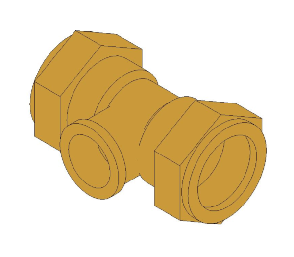 bimstore 3D image of the Compression Female Branch Tee from Boss