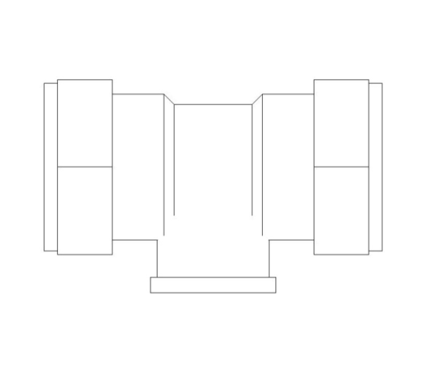 bimstore plan image of the Compression Female Branch Tee from Boss