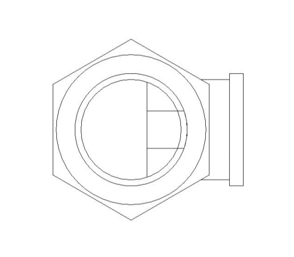 bimstore side image of the Compression Female Branch Tee from Boss