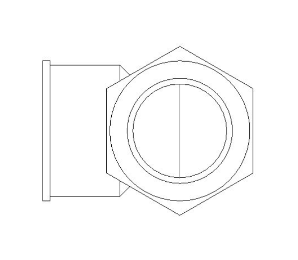 bimstore side image of the Compression Female Threaded Elbow from Boss