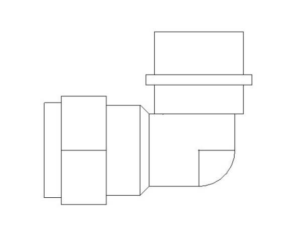 bimstore plan image of the Compression Male Elbow from Boss