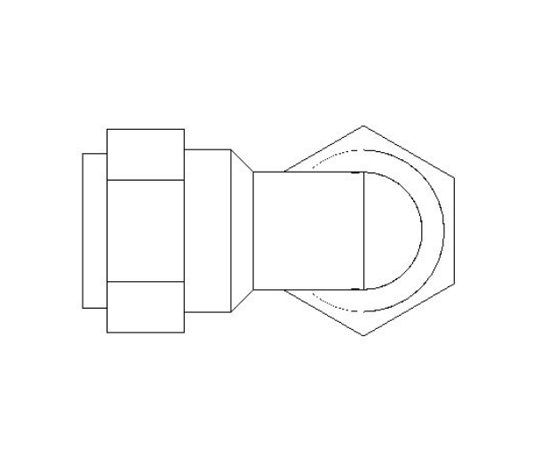 bimstore front image of the Compression Swivel Female Bent Tap Connector from Boss