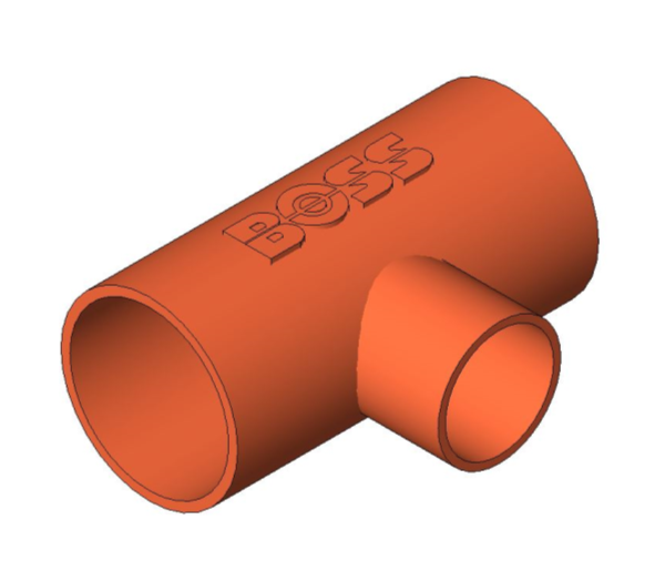 bimstore 3D image of the End Feed Fitting Branch Reduced Tee from Boss