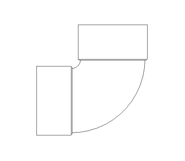 bimstore plan image of the End Feed Fitting - Elbow from Boss