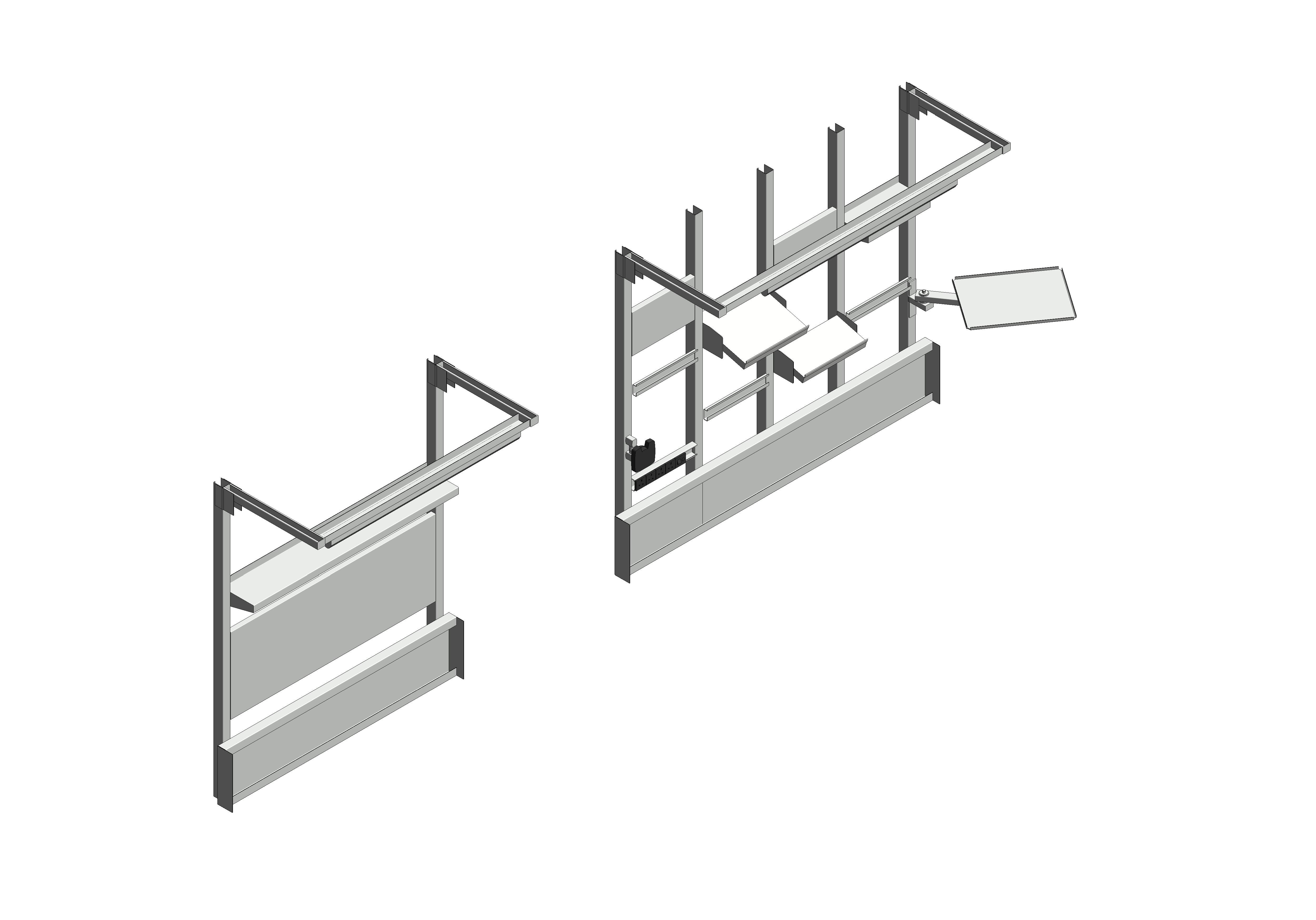 bimstore 3D all image of the Cubio Bench OH Kit 15-01 from Bott