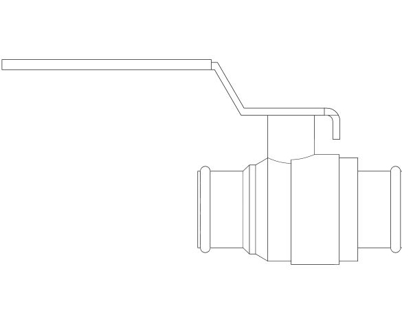 Product: DZR Press Fit Ball Valve - Lever - D172A.PF