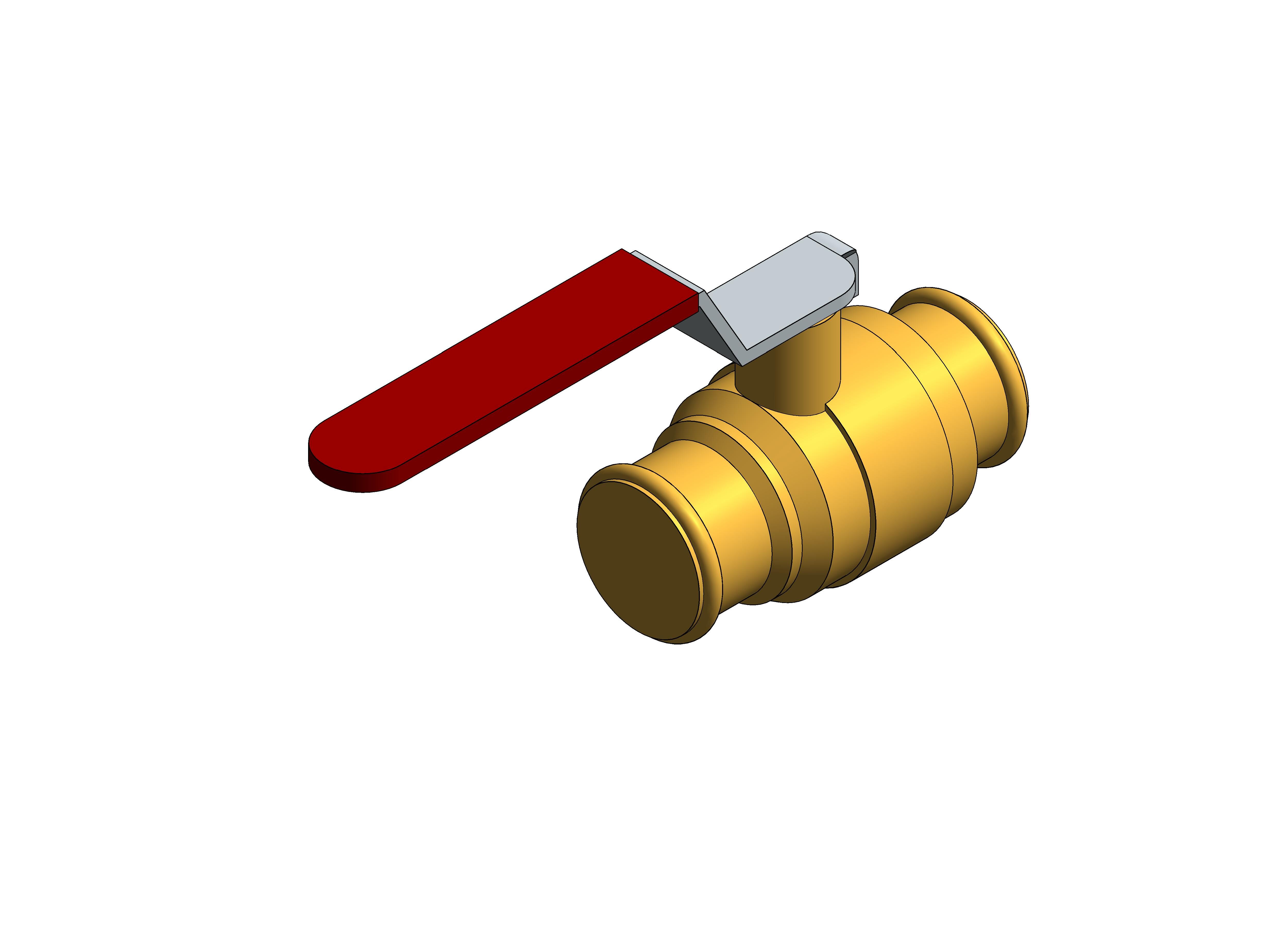 Product: DZR Press Fit Ball Valve - Lever - D172A.PF