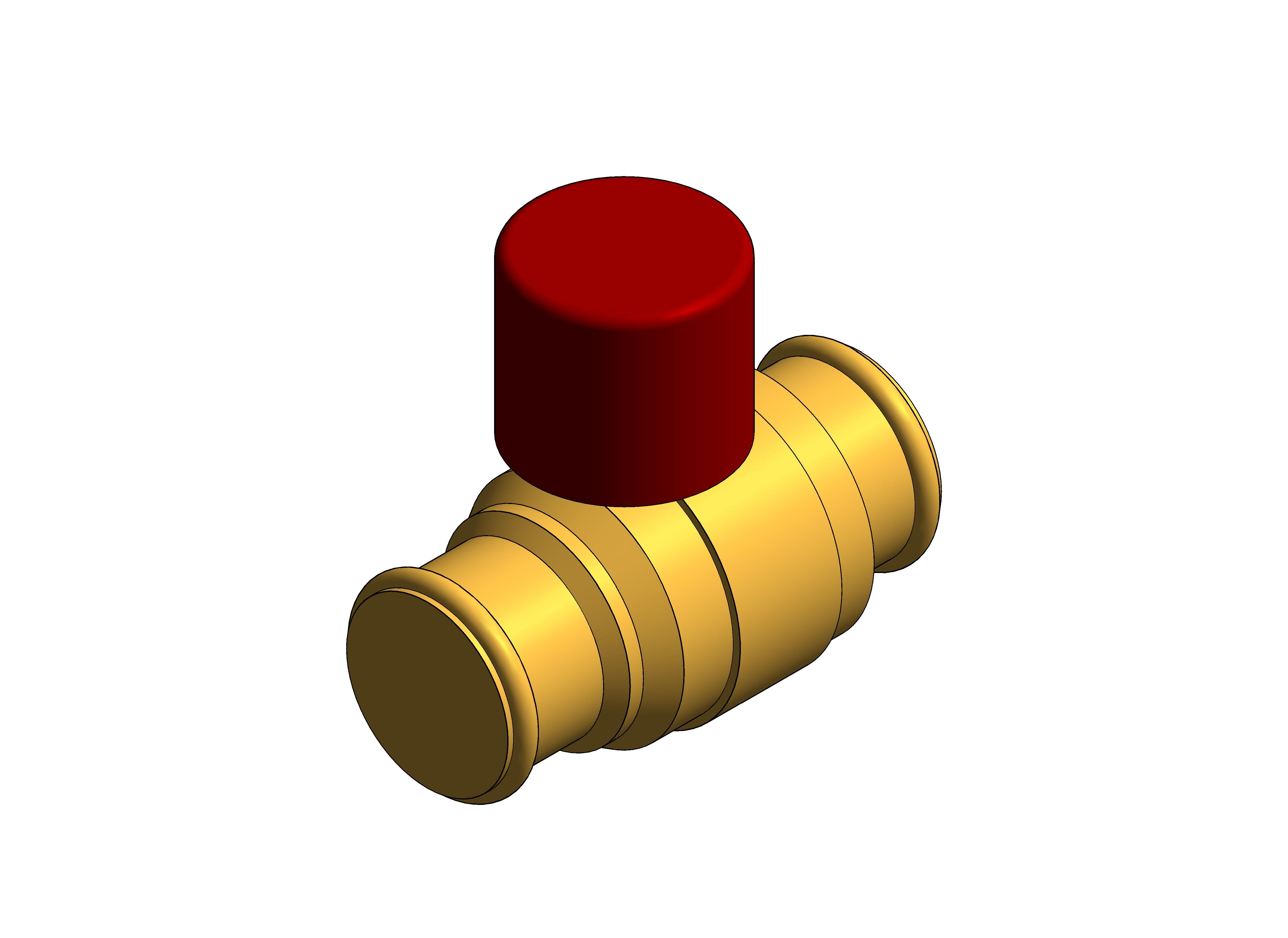 Product: DZR Press Fit Ball Valve - Lockshield - D172ALS.PF