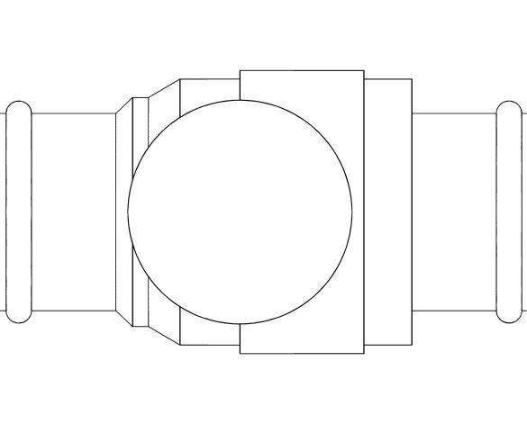 Product: DZR Press Fit Ball Valve - Lockshield - D172ALS.PF
