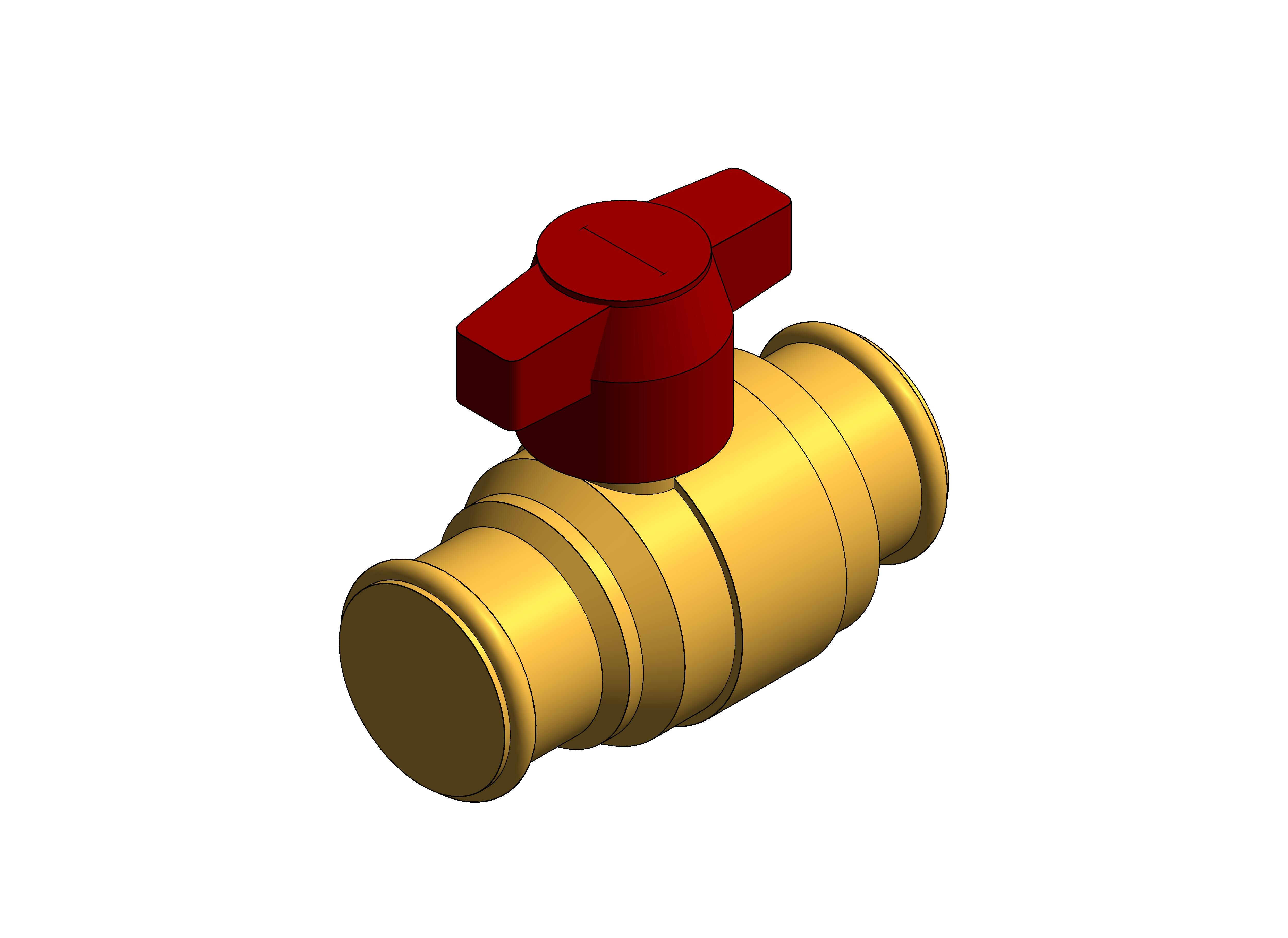 Product: DZR Press Fit Ball Valve - T Handle - D172ATH.PF