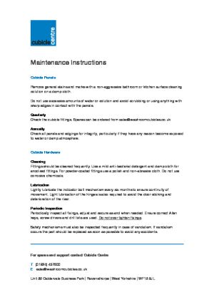 Maintenance Information