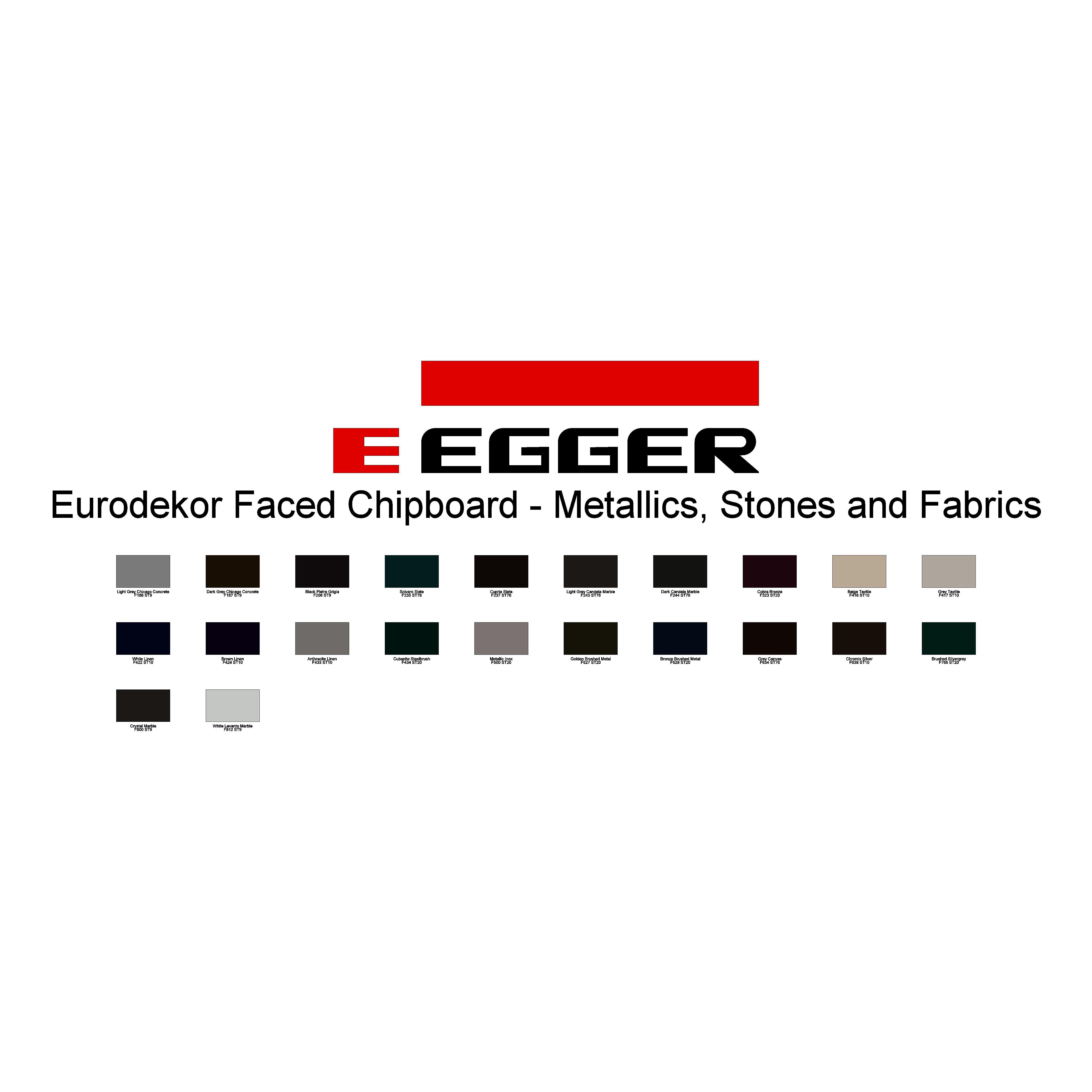 Product: Eurodekor Faced Chipboard - Metallics, Stones and Fabrics