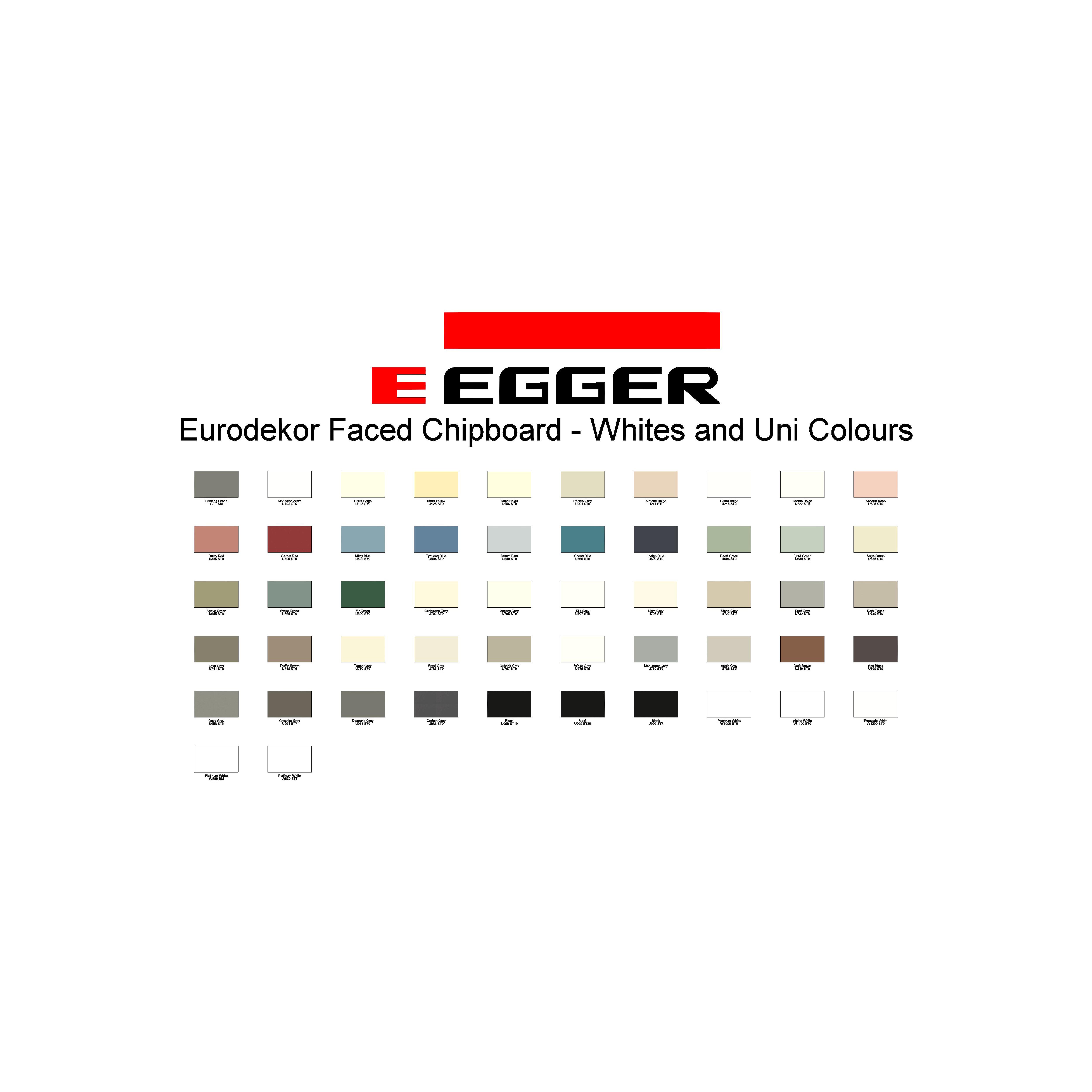 Product: Eurodekor Faced Chipboard - Whites and Uni Colours