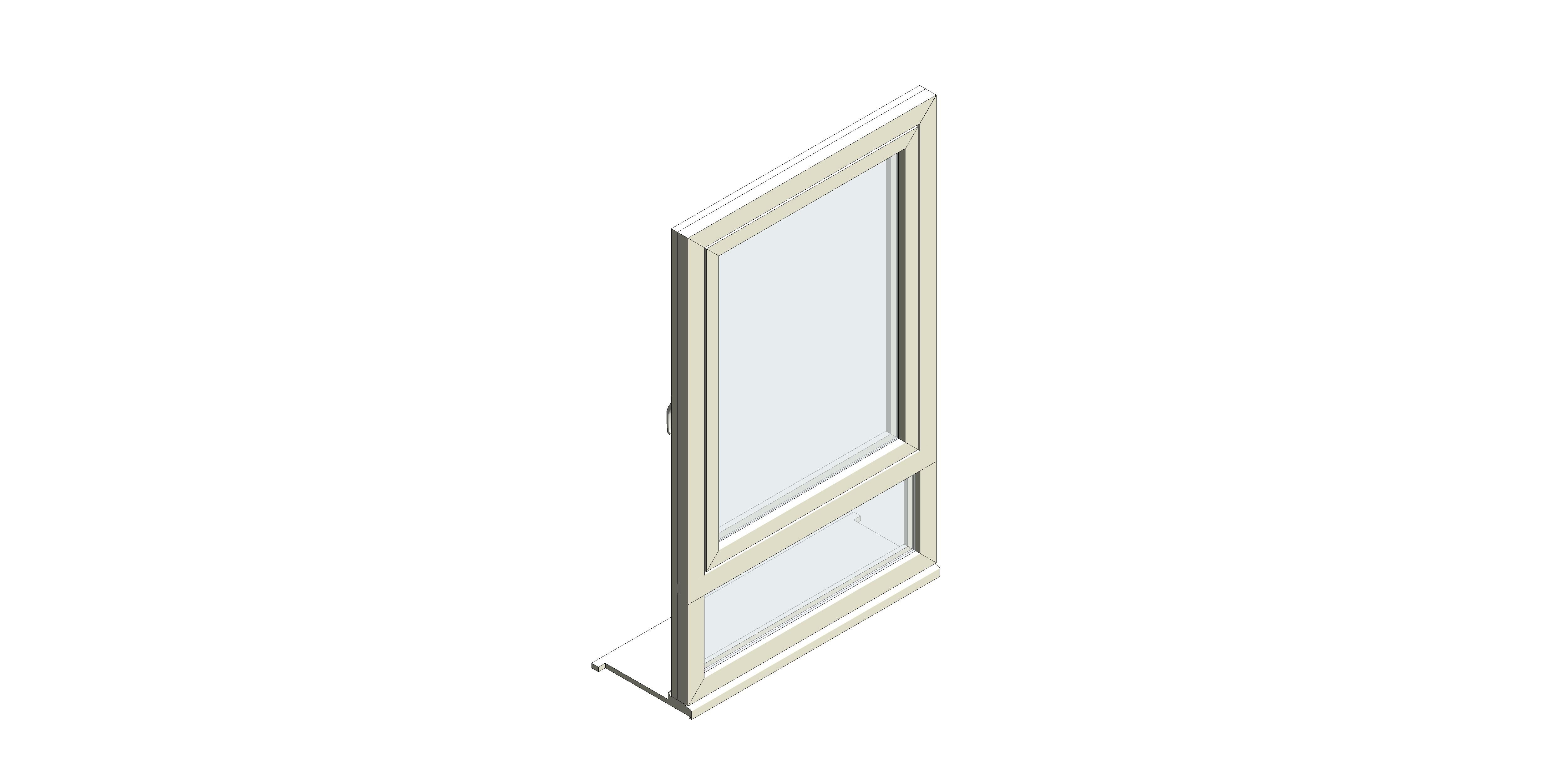 Product: Flush Tilt & Turn Window - Top Hung Over Fixed Bottom
