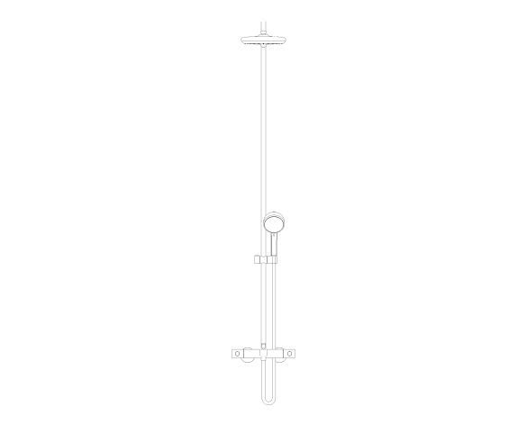 Product: TEMPESTA COSMOPOLITAN SYSTEM 210 Shower system with bath thermostat for wall mounting (26223001)