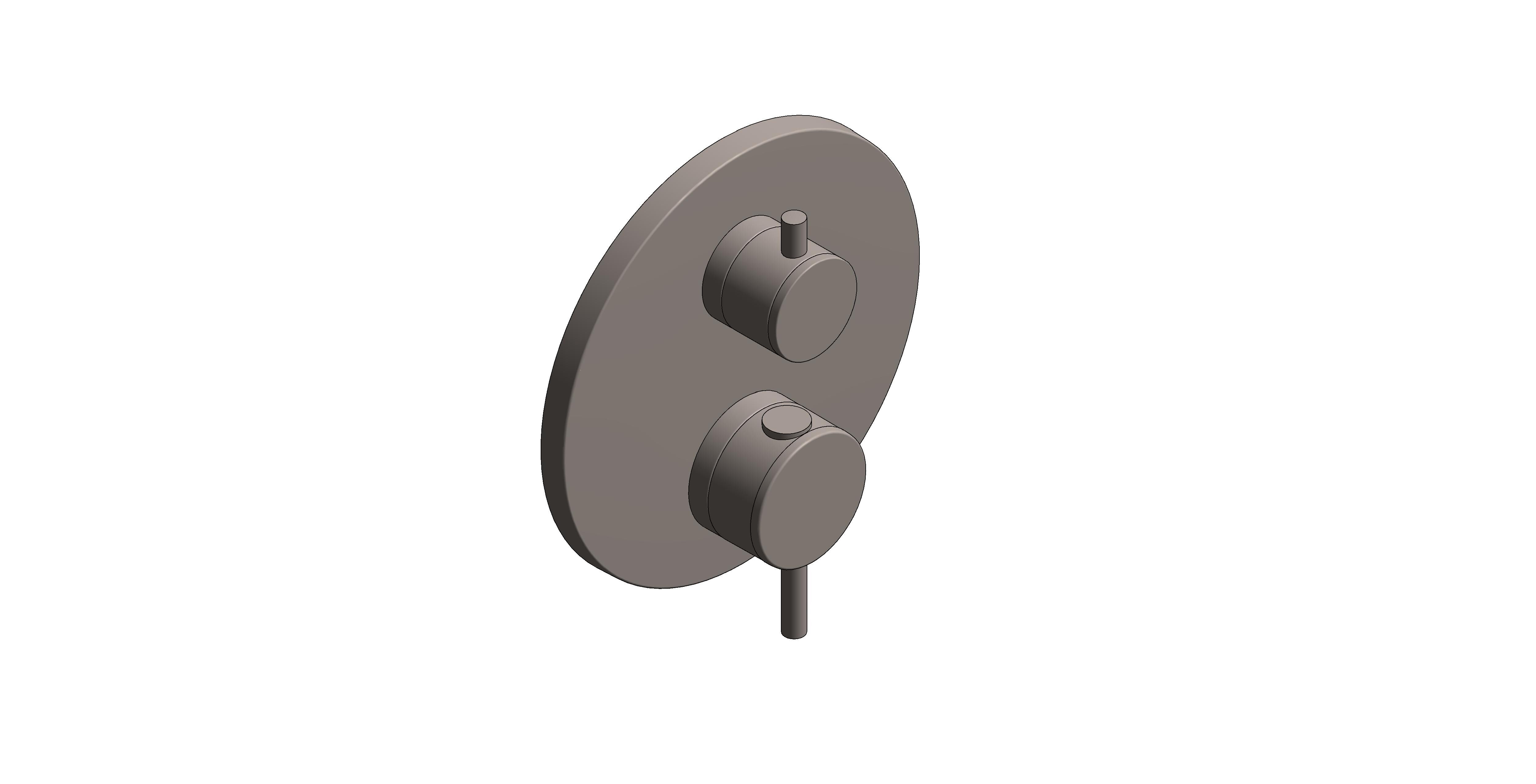 Product: ATRIO Thermostatic bath tub mixer for 2 outlets with integrated shut off/diverter valve (24359MG0)