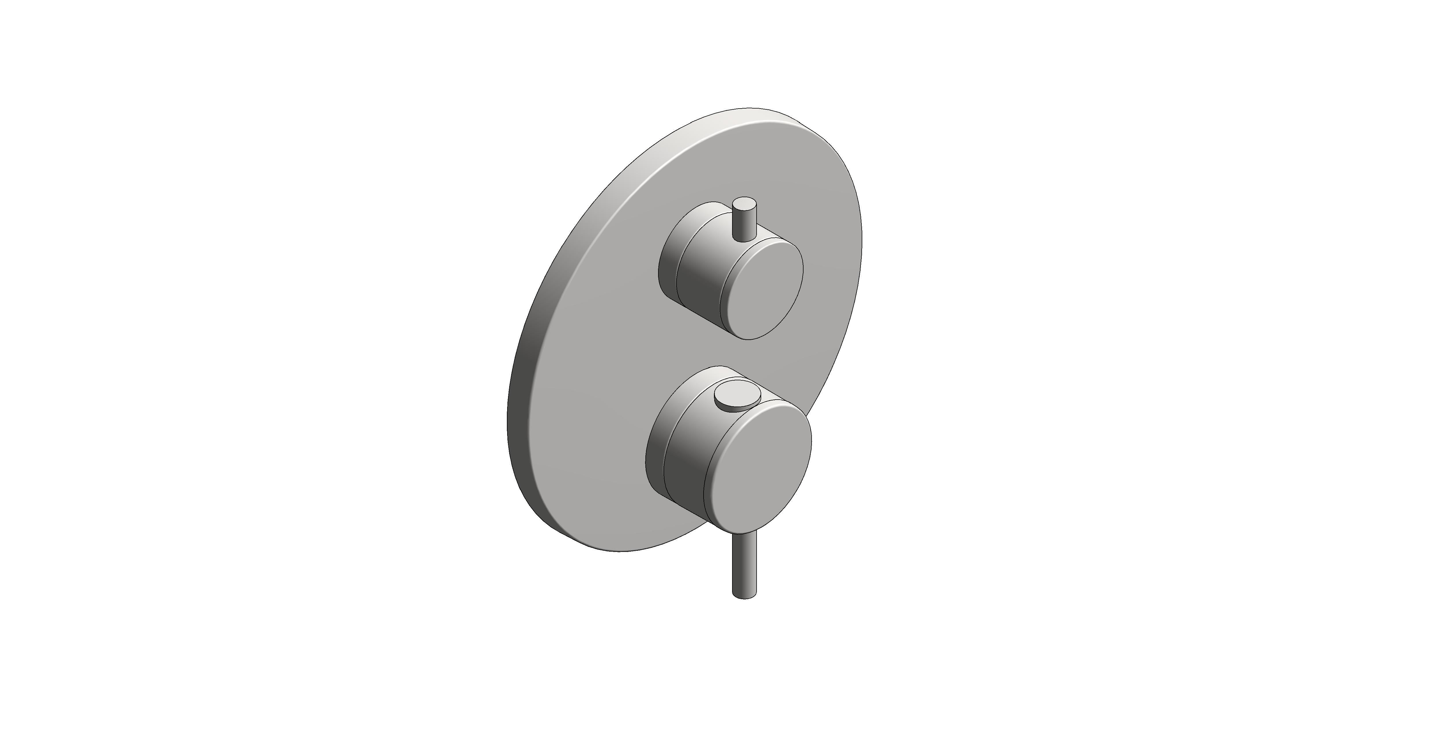 Product: ATRIO Thermostatic bath tub mixer for 2 outlets with integrated shut off/diverter valve (24359MS0)