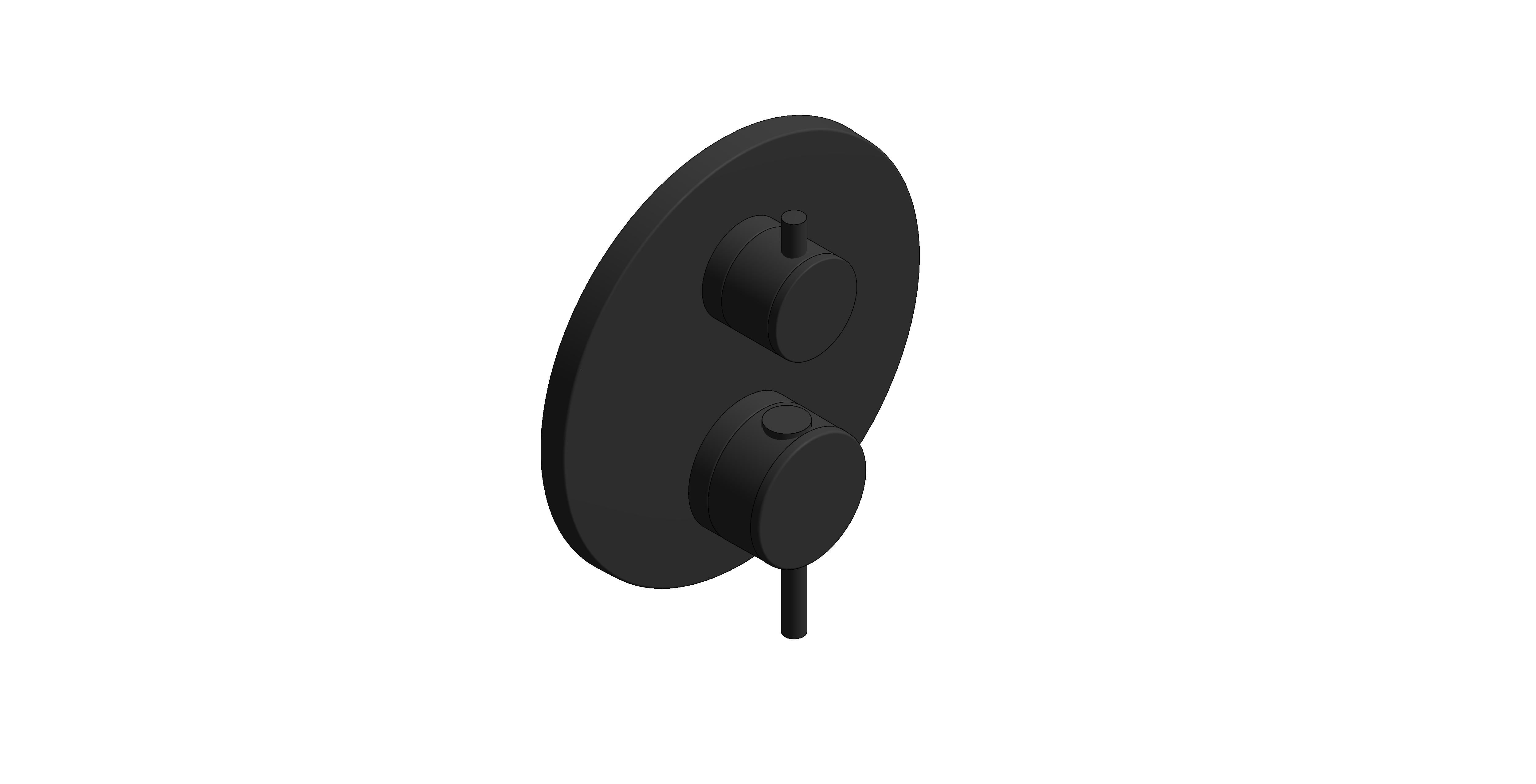 Product: ATRIO Thermostatic bath tub mixer for 2 outlets with integrated shut off/diverter valve (24359KF0)