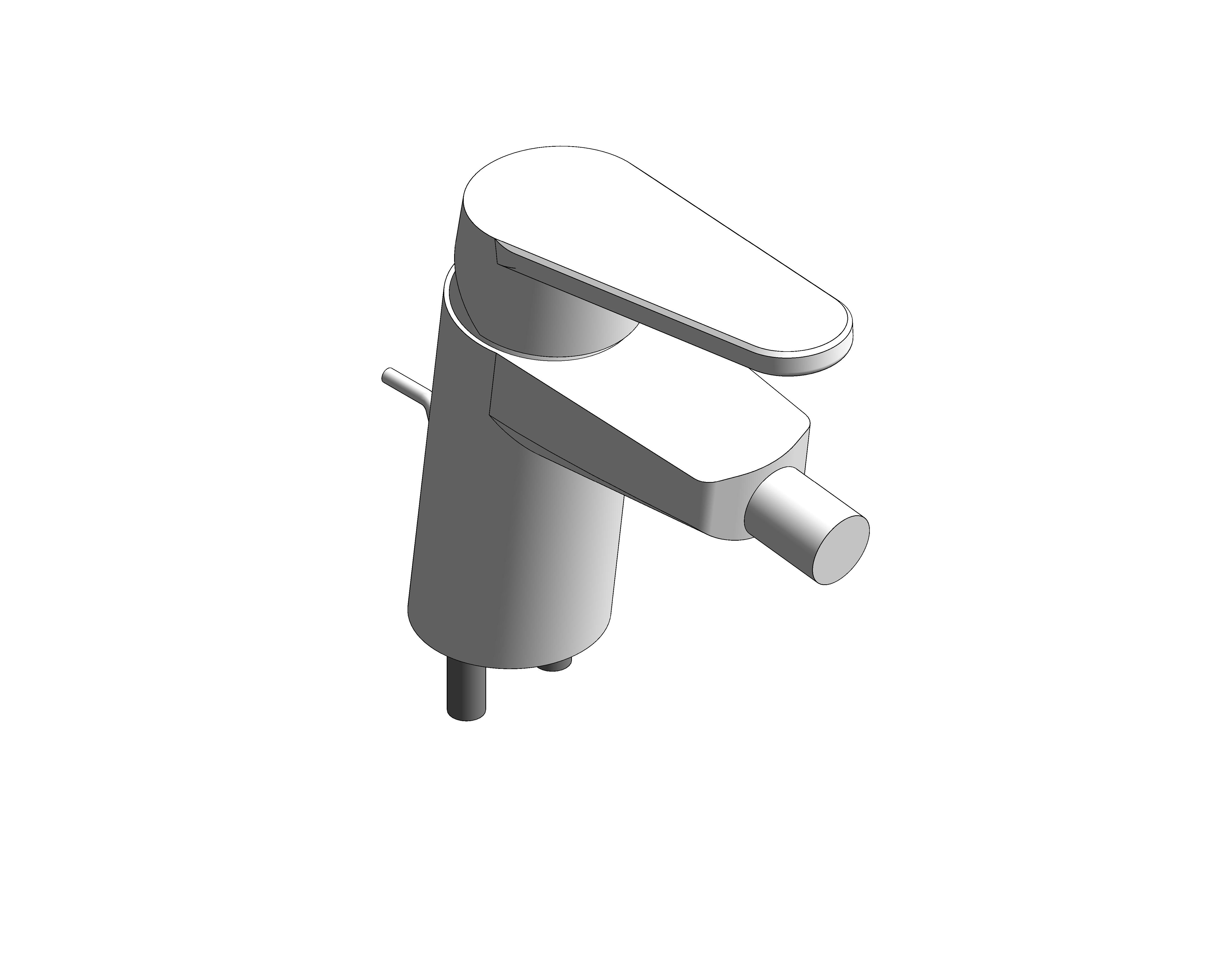 bimstore 3D image of the Grohe Eurodisc Cosmopolitan - Bidet mixer 1/2″ S-Size - 33244002