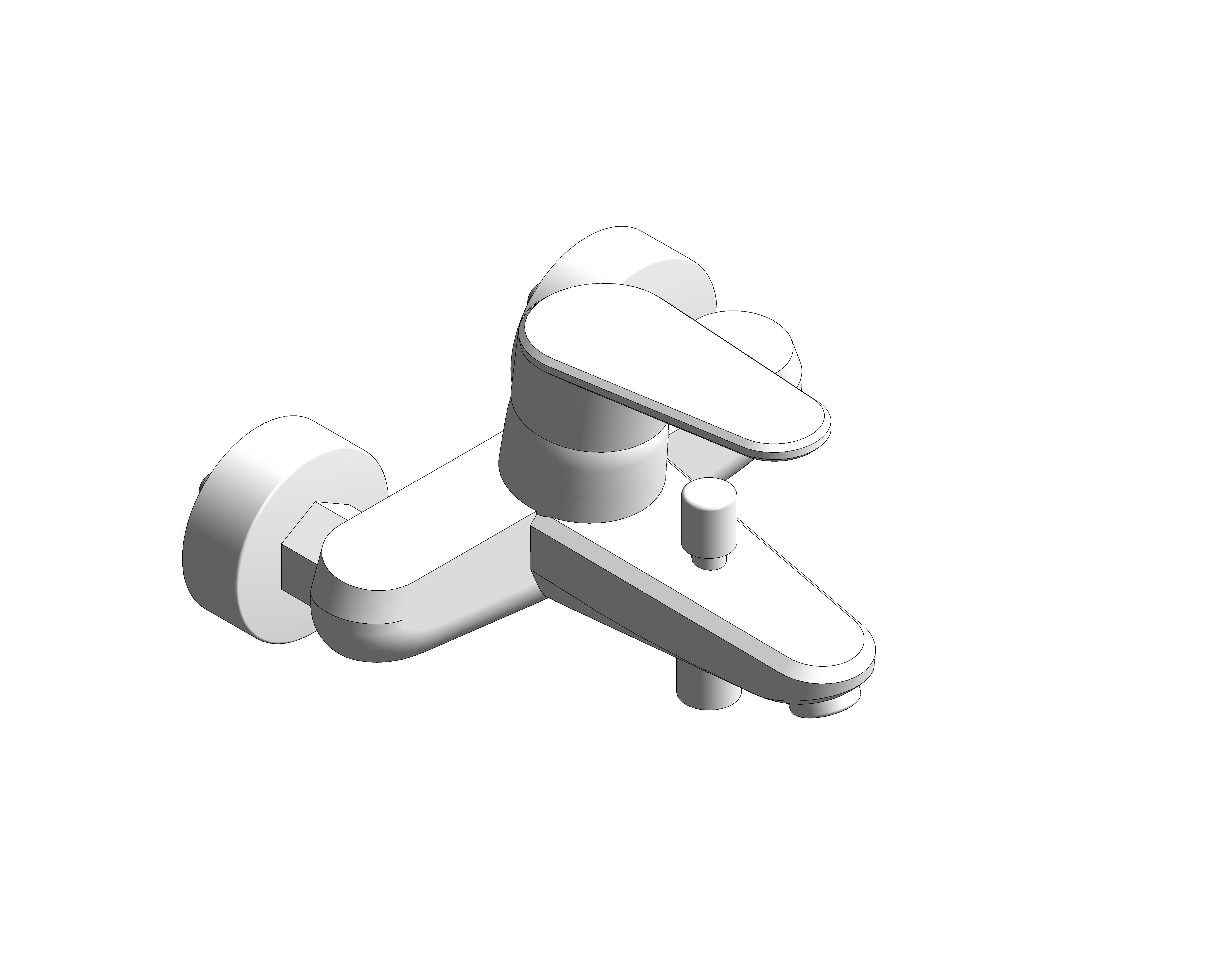 bimstore 3D image of the Grohe Eurodisc Cosmopolitan - Single-lever bath/shower mixer 1/2″ - 33390002