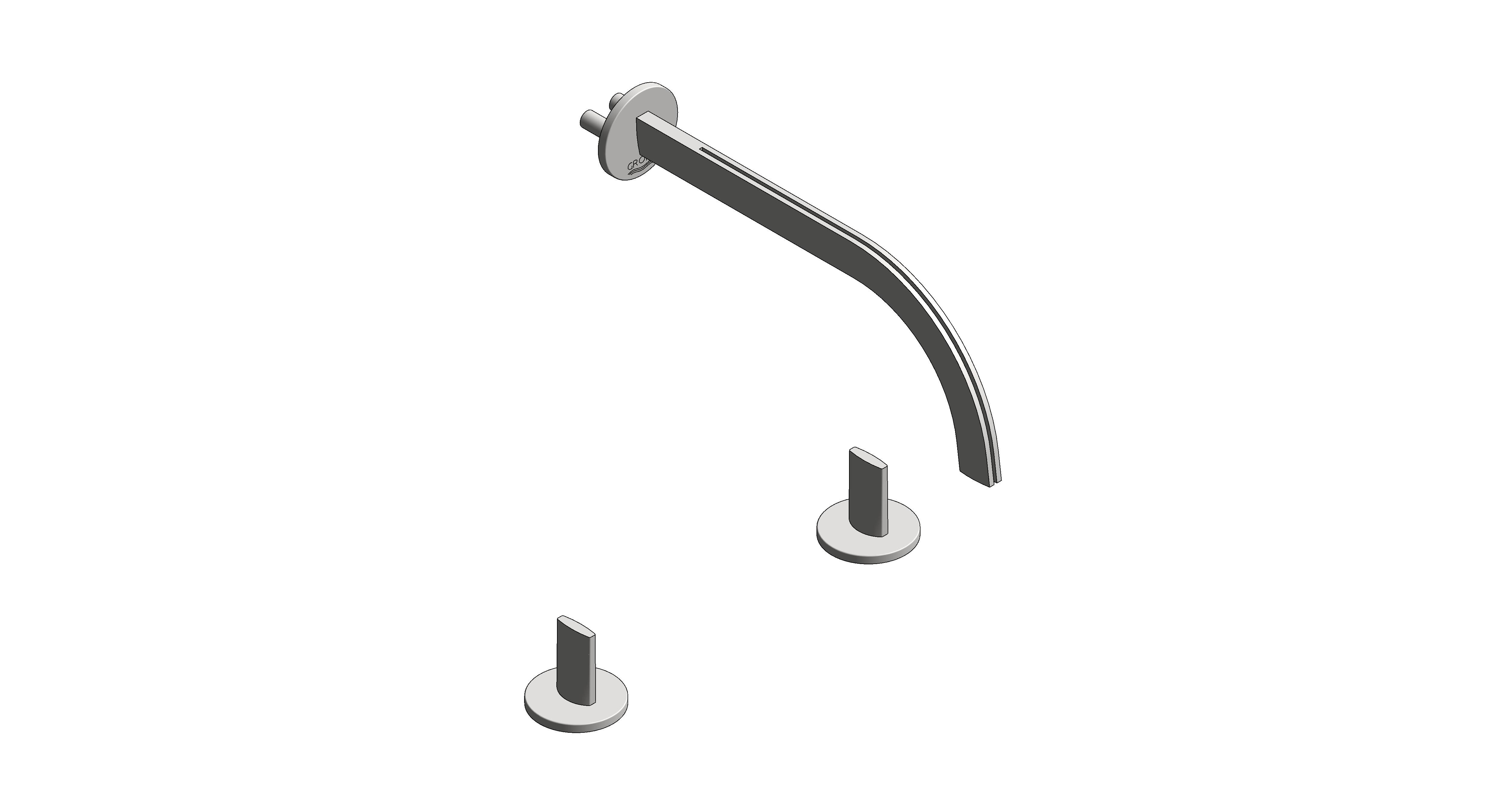 Product: ATRIO ICON 3D 3-hole wall-mount basin mixer (20665SD0)