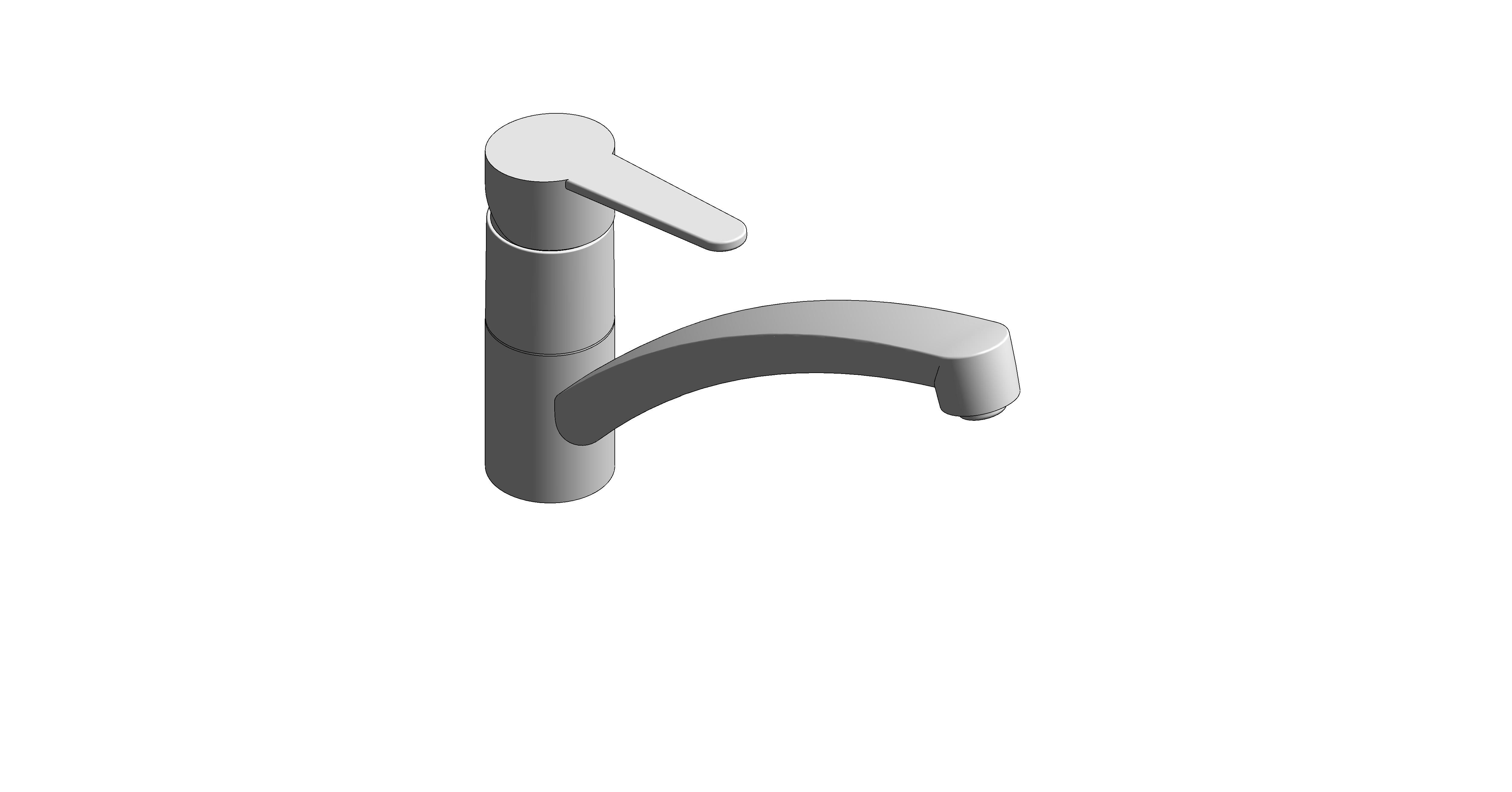 bimstore 3D image of the BauCurve OHM Sink Mixer - Low Spout - 31680000 from Grohe