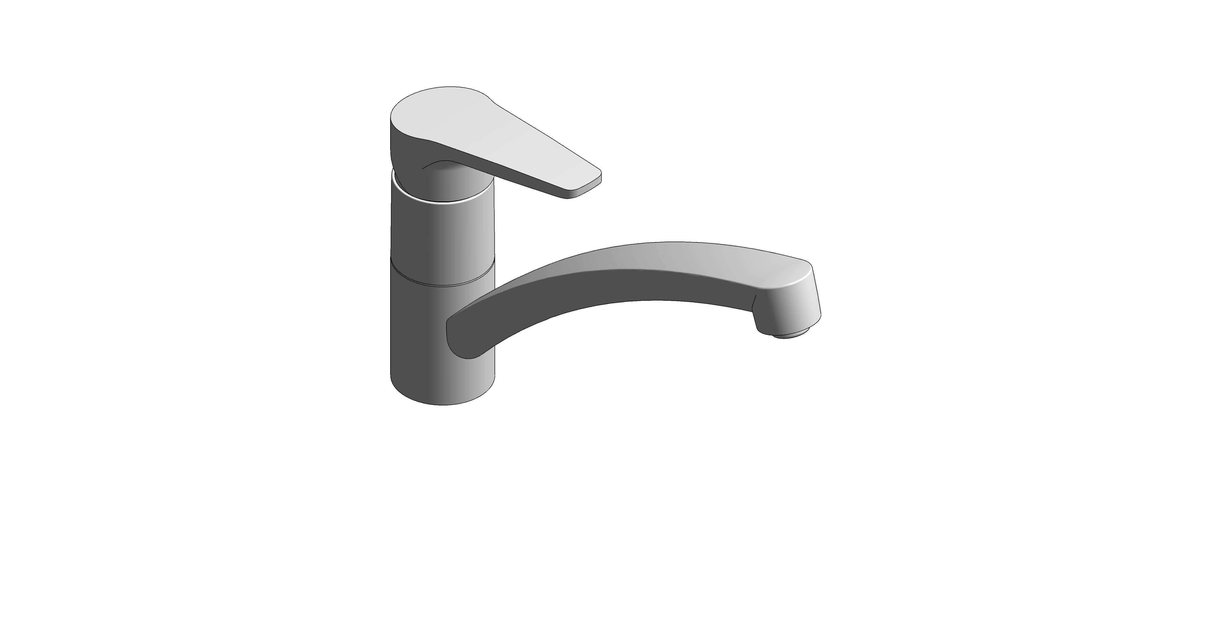 bimstore 3D image of the BauCurve OHM Sink Mixer - Low Spout FR NF - 31682000 from Grohe